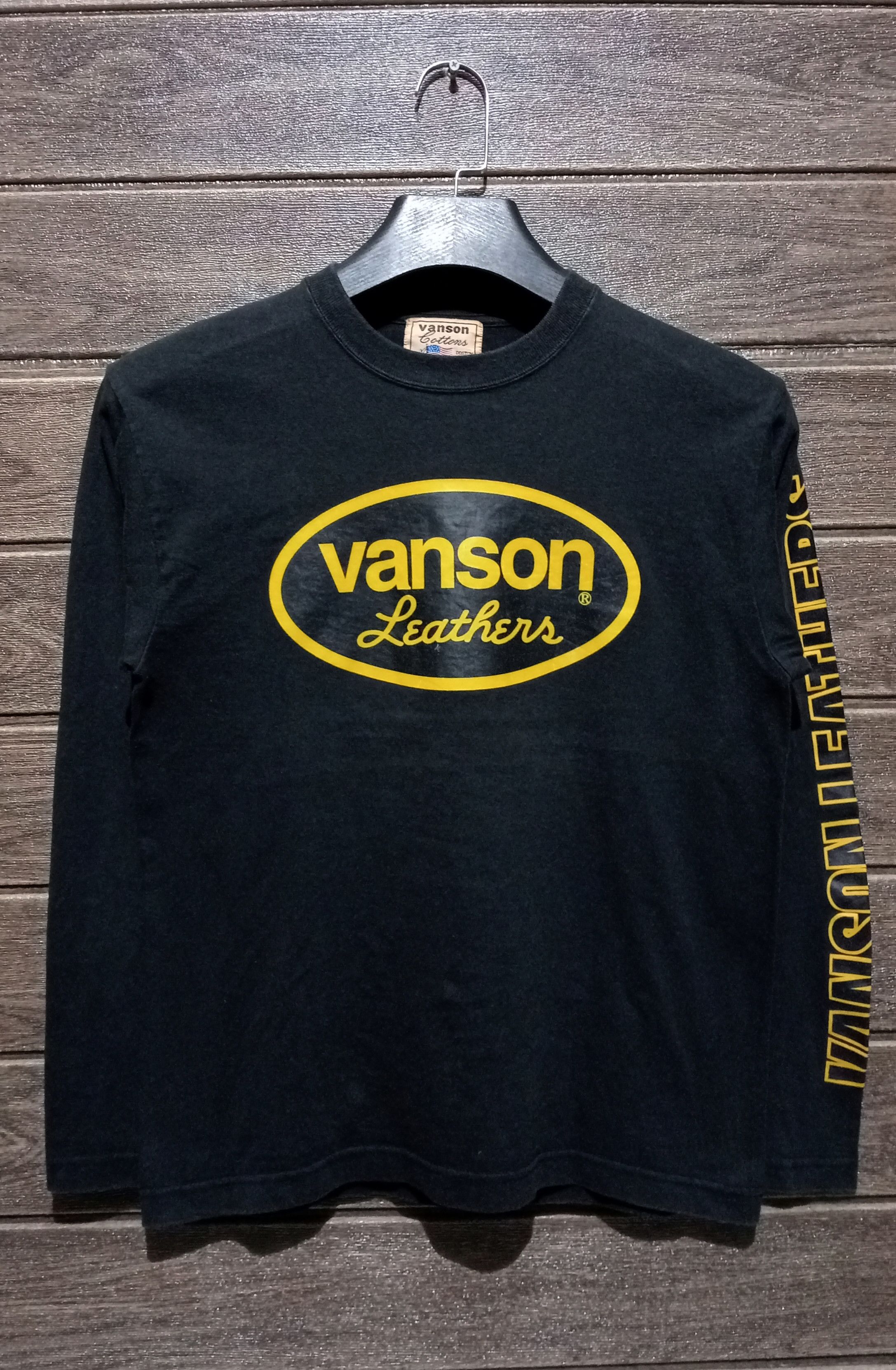 Vanson Leathers Vintage Vanson Leathers Big Logo Long Sleeve Tshirt Size US S / EU 44-46 / 1 - 1 Thumbnail