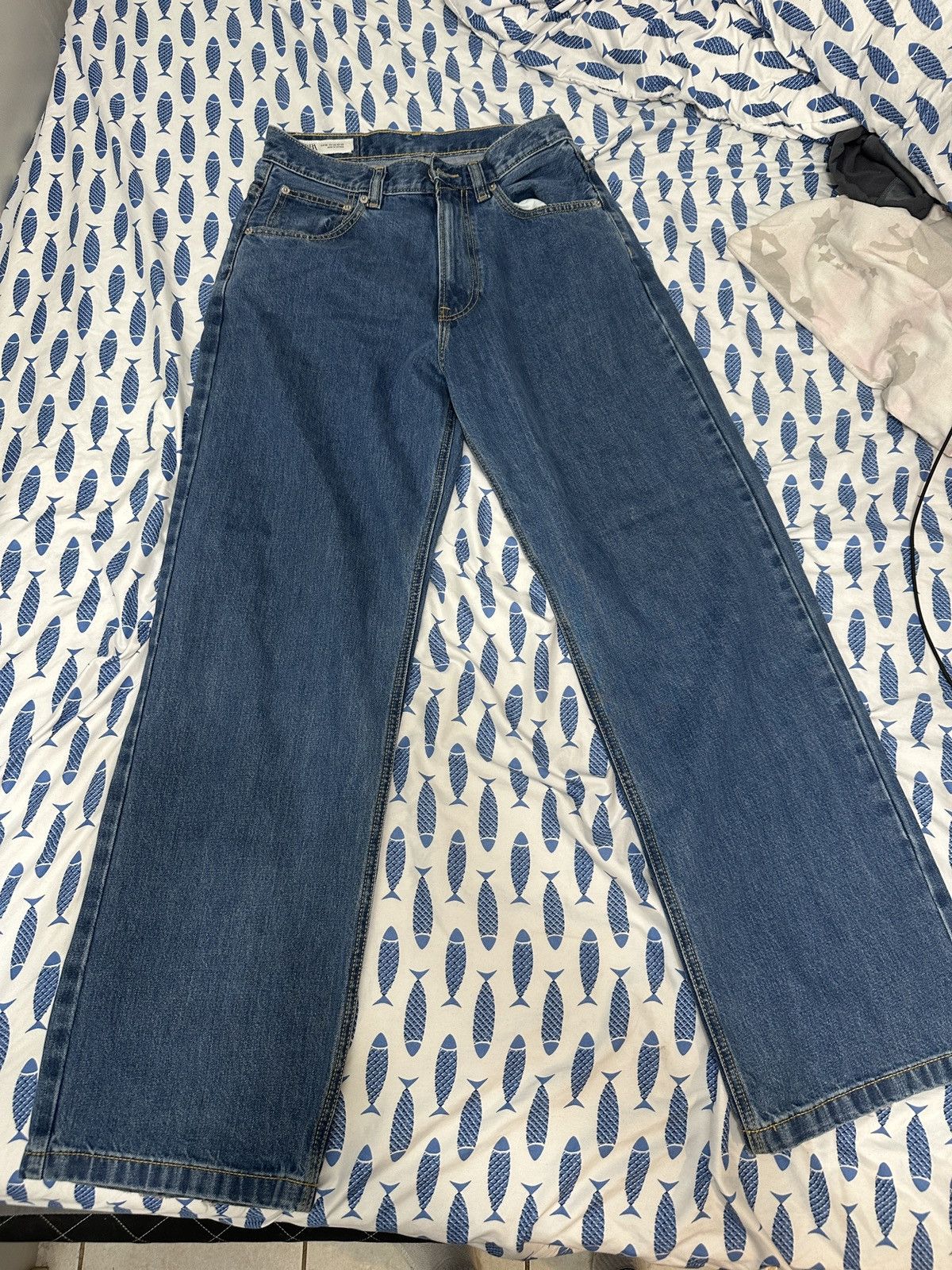 Zara Zara Blue Baggy Pants Size US 31 - 1 Thumbnail