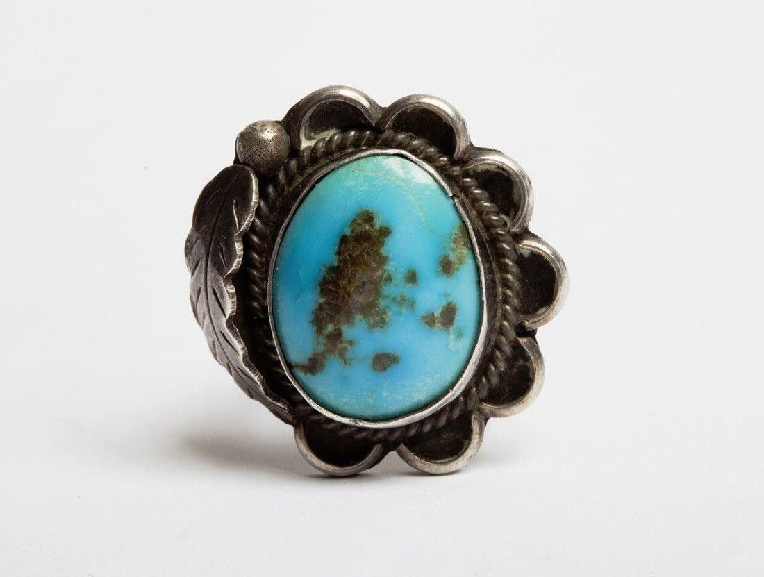 Designer Sterling Silver Turquoise Ring Size ONE SIZE - 4 Thumbnail