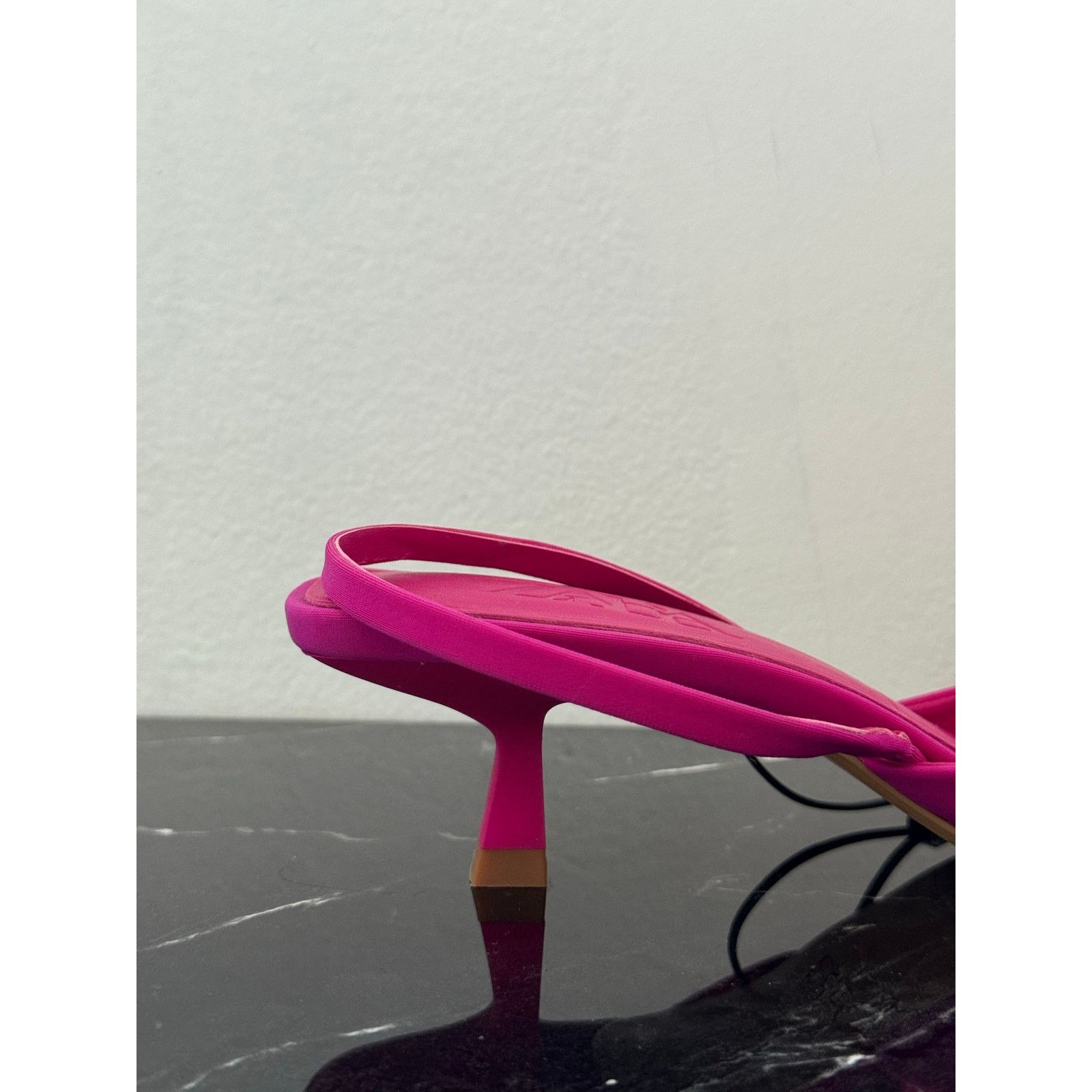 Zara Zara Hot Pink Rhinestone Pointed Toe Slingback Kitten Heel Size US 9 / IT 39 - 12 Thumbnail