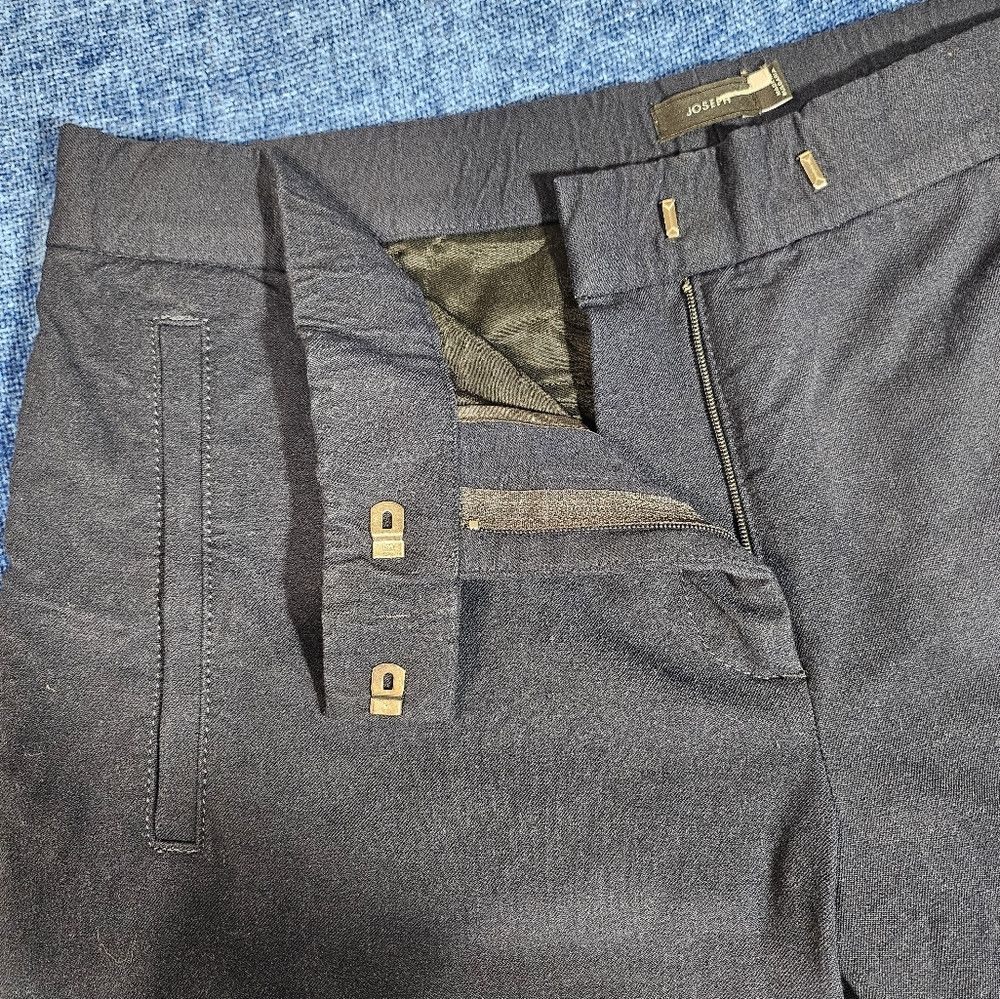 Joseph JOSEPH Navy Blue Capri Trousers Pants Side Leg Buttons 40 M Size 30" / US 8 / IT 44 - 7 Thumbnail