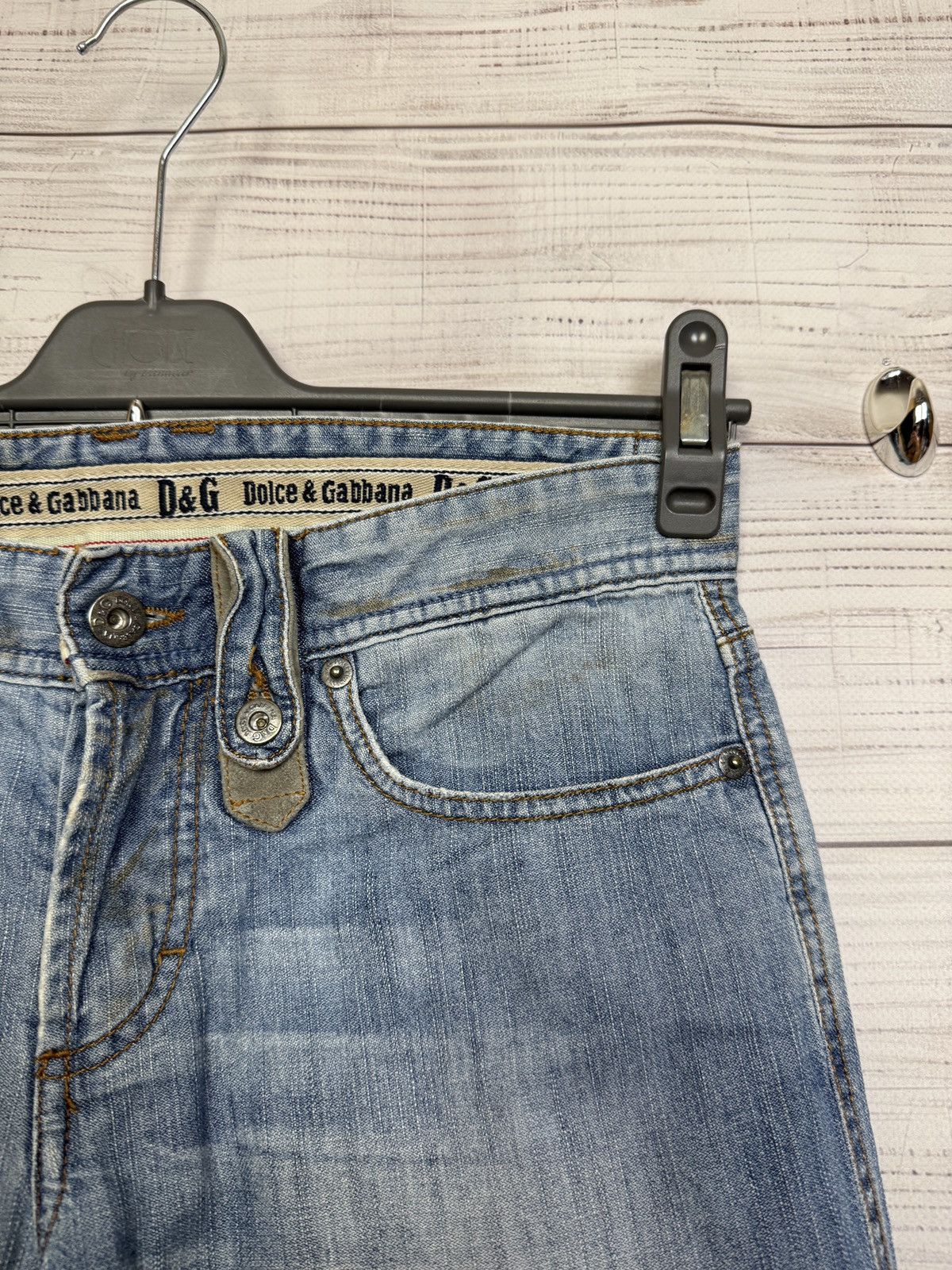 Dolce & Gabbana Vintage Dolce Gabbana Jeans Big Logo Washed Distressed Japan Size US 30 / EU 46 - 10 Thumbnail