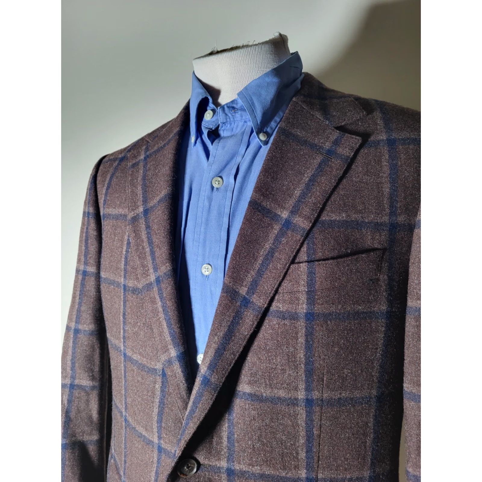 Bonobos Bonobos Sport Coat Brown Wool Tweed Plaid Slim 40R Regular Notch Lapel Single-Breasted Two-Button Jacket Men Size US XXS / EU 40 - 2 Thumbnail