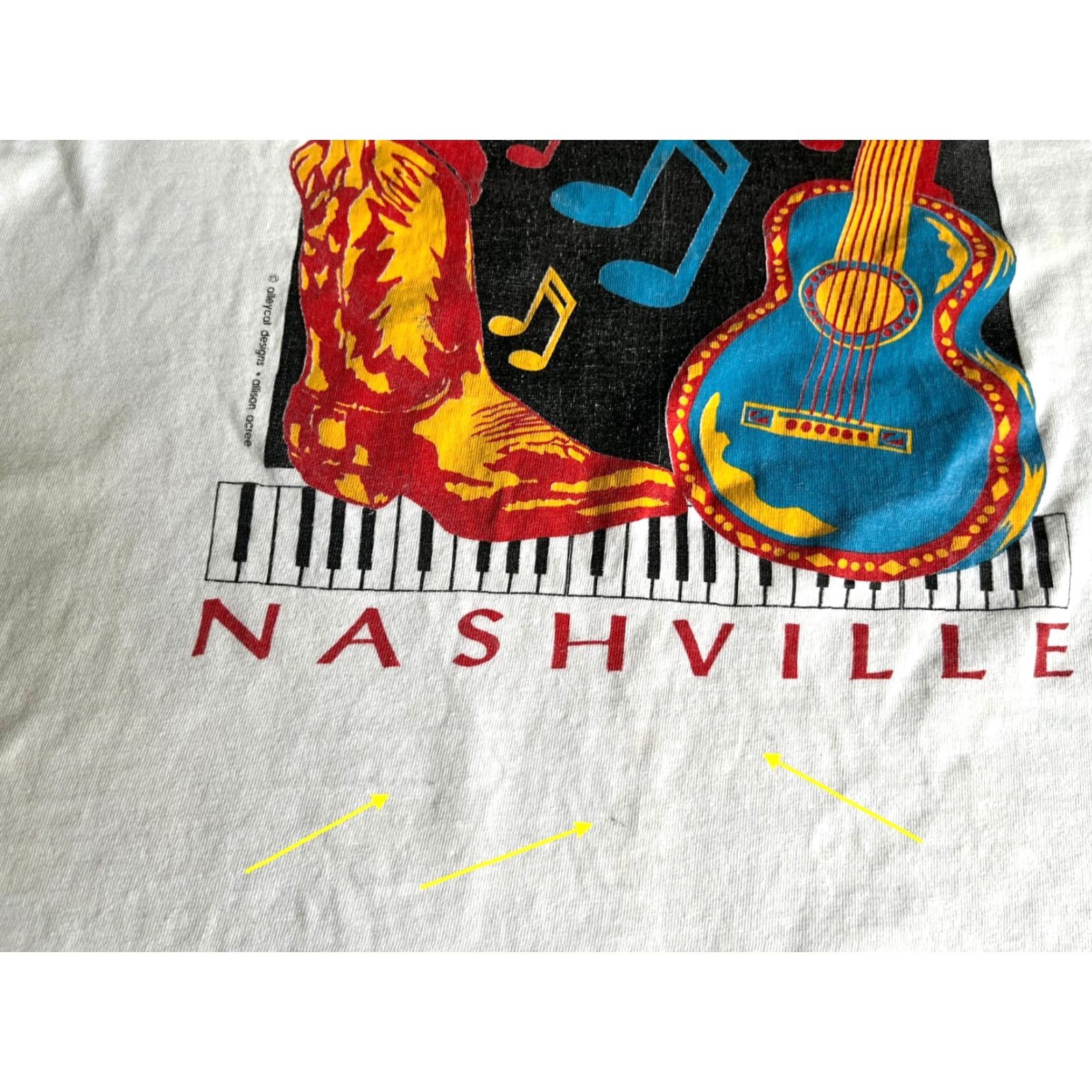 Vintage VINTAGE Nashville Alleycat Designs Graphic T-Shirt Music Sz L Size US L / EU 52-54 / 3 - 4 Thumbnail