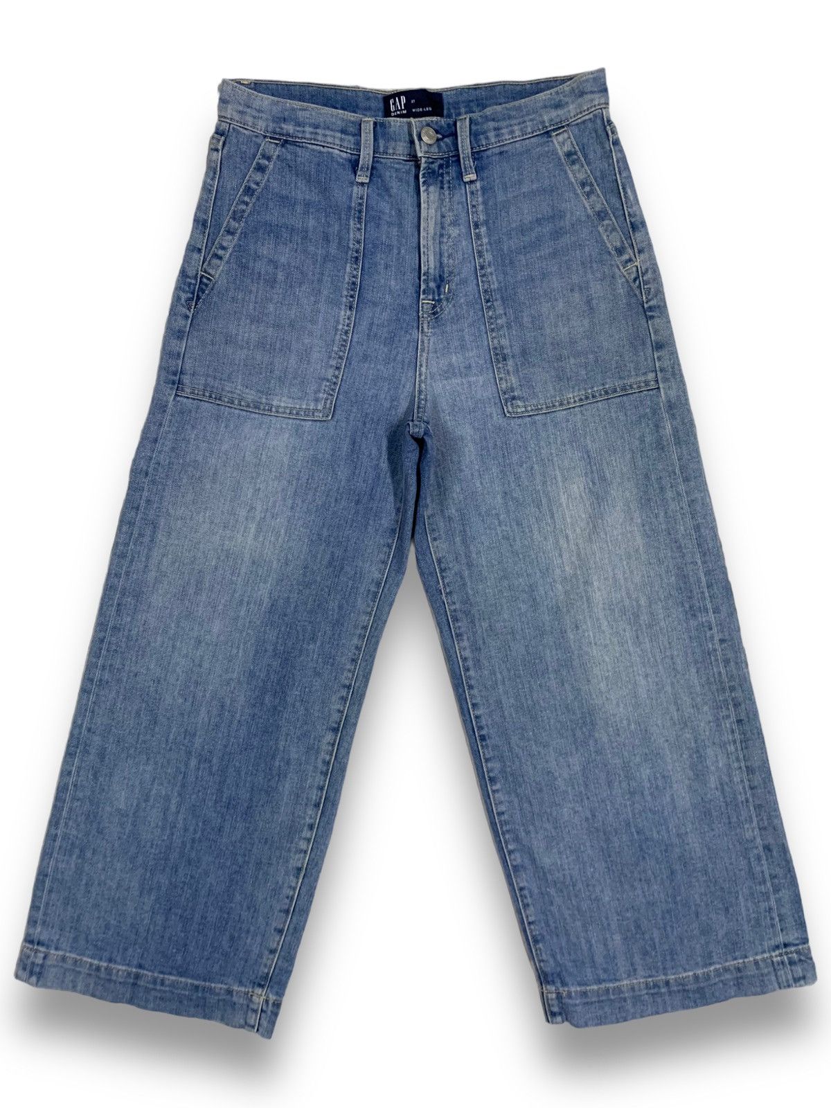 Balenciaga × Gap × Yeezy Vintage Gap Baggy Wide Leg Ankle Fatigue Denim Pants Size US 29 - 1 Thumbnail