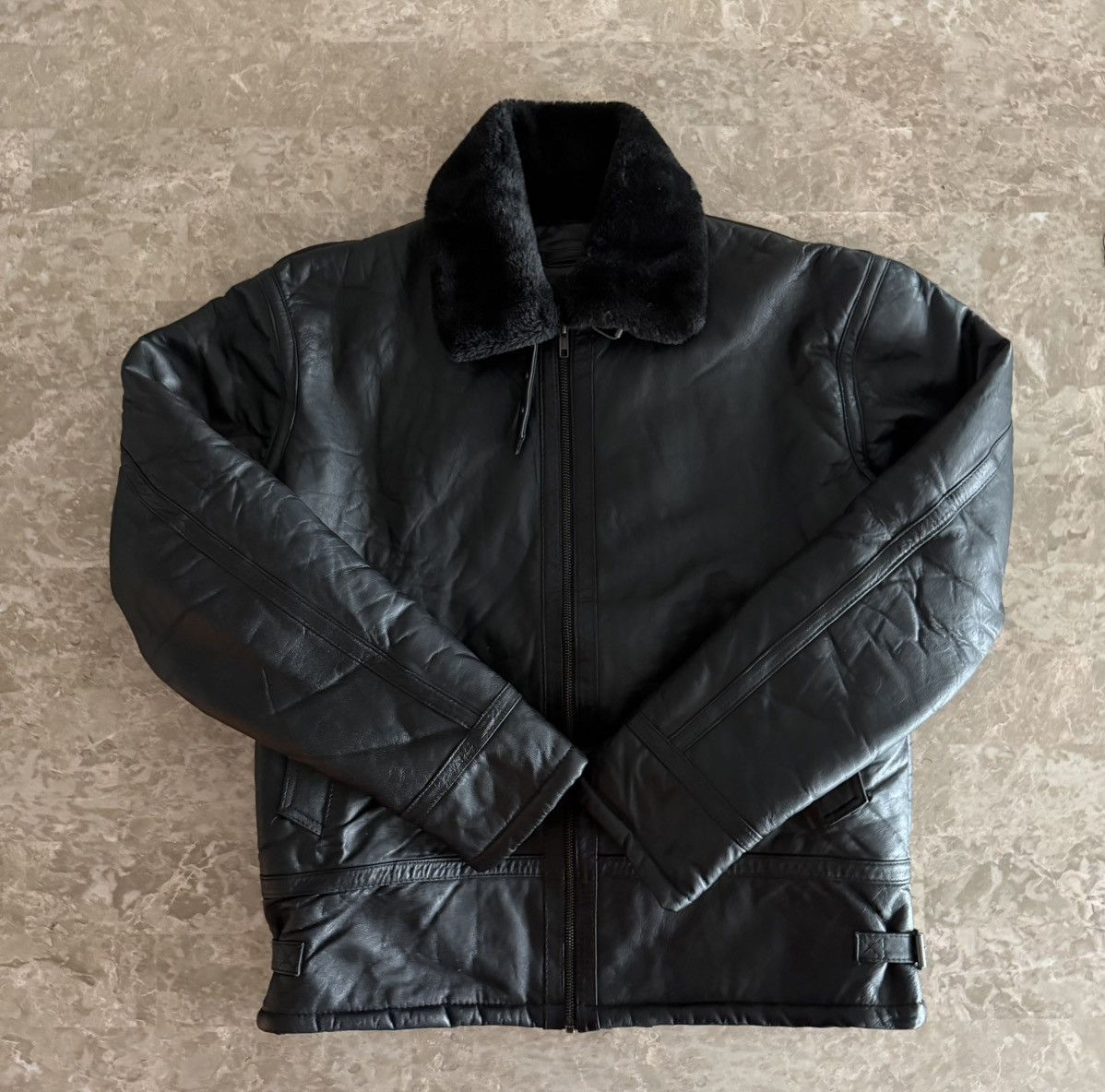 Vintage Vintage Leather Sherpa B3 Flight Bomber Jacket Size US S / EU 44-46 / 1 - 3 Thumbnail