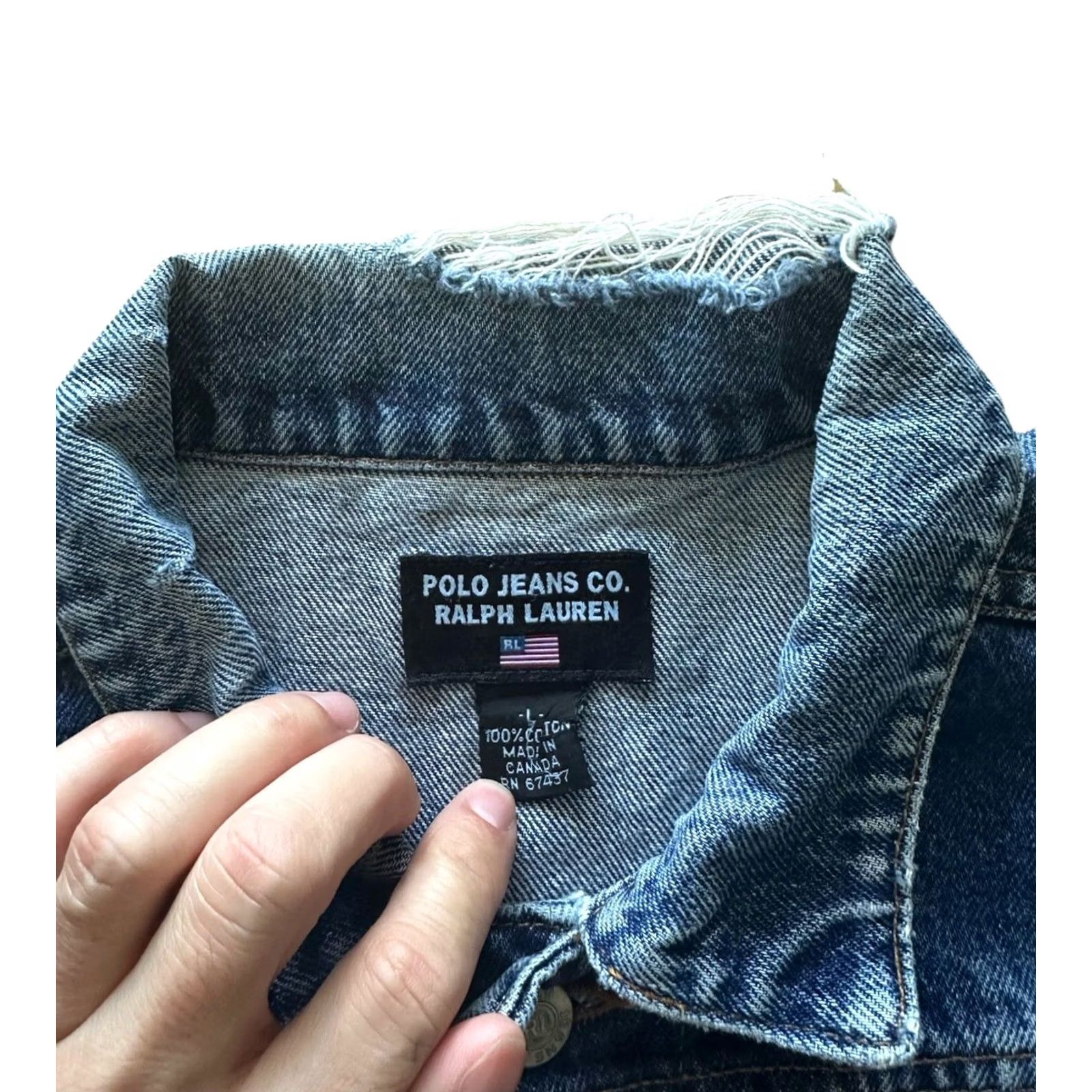 Polo Ralph Lauren VINTAGE Polo Jeans Co Ralph Lauren Men Jacket Denim Size L Blue Bomber 90s Classic Trucker Denim Jacket Size US L / EU 52-54 / 3 - 5 Thumbnail