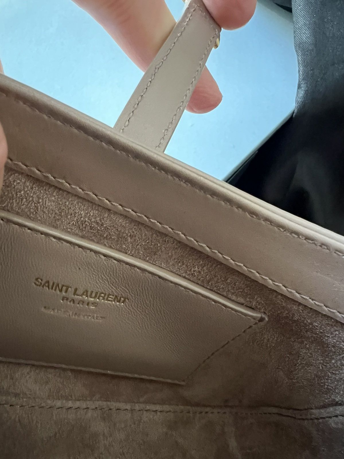 Saint Laurent Paris Saint Laurent Mini 5a7 Leather Hobo Bag in Rosy Sand Size ONE SIZE - 4 Thumbnail