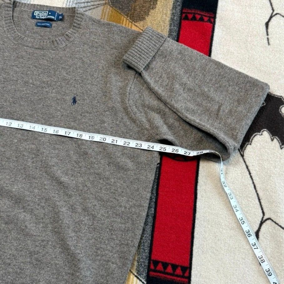 Polo Ralph Lauren VINTAGE Polo Ralph Lauren Pullover Sweater XL Brown Lambswool Embroidered 90s Men Regular Knit Size US XL / EU 56 / 4 - 6 Thumbnail