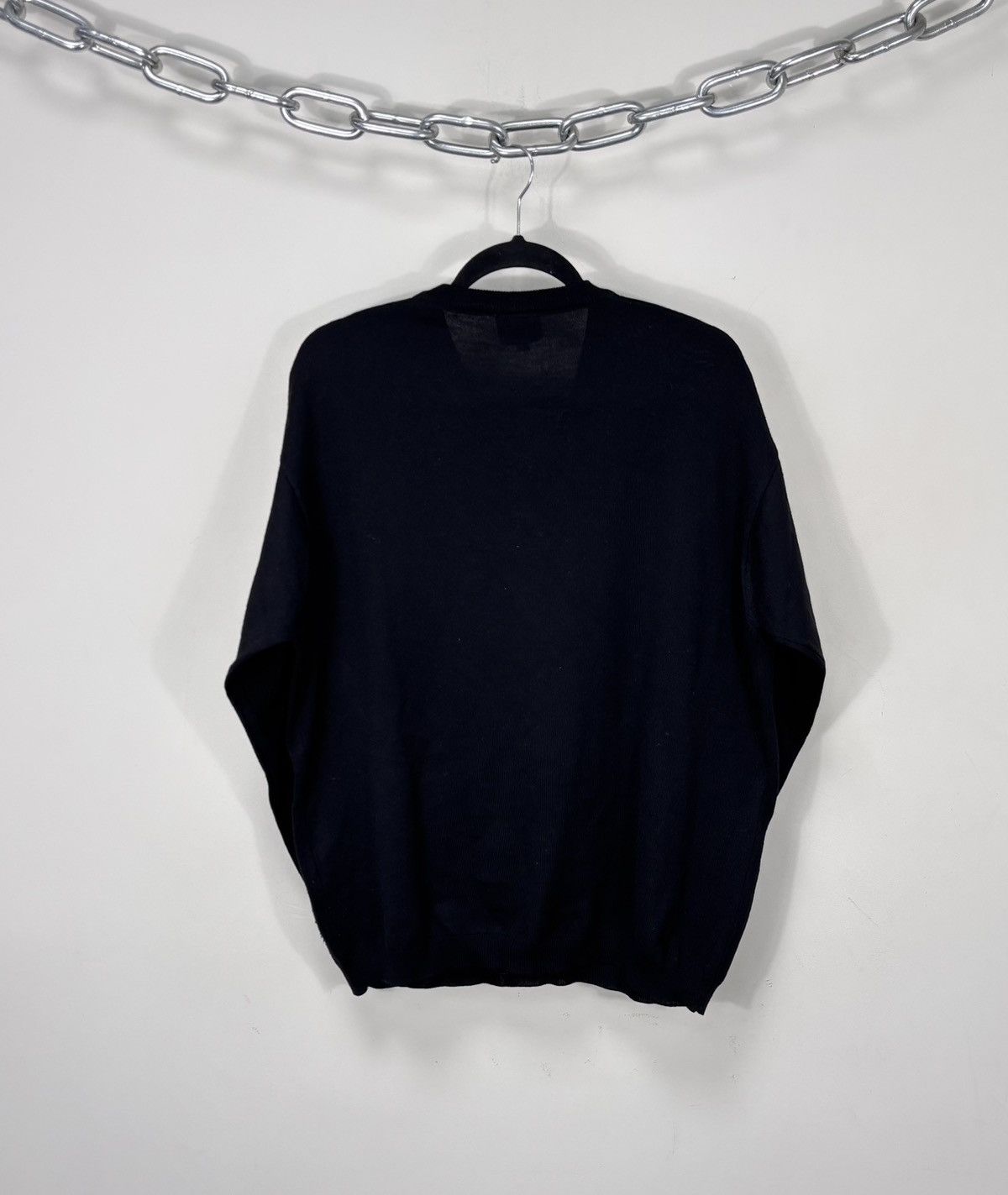 Versace Jeans Couture Vintage Versace Jeans Couture Black Wool V-Neck Sweater Size US XL / EU 56 / 4 - 12 Thumbnail