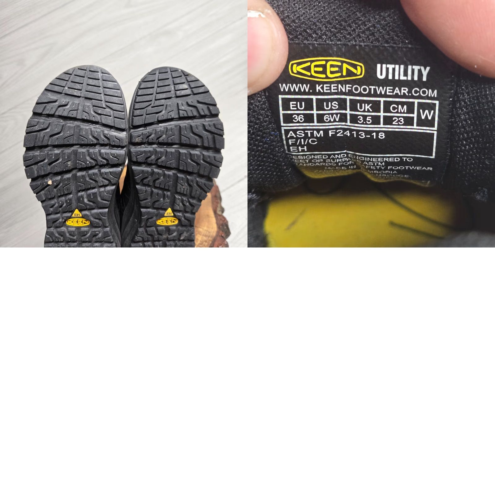 KEEN VINTAGE KEEN Women's Safety Work Boots Black Leather Steel Toe Ankle Size 6M Outdoor Footwear Size US 6 / IT 36 - 8 Thumbnail