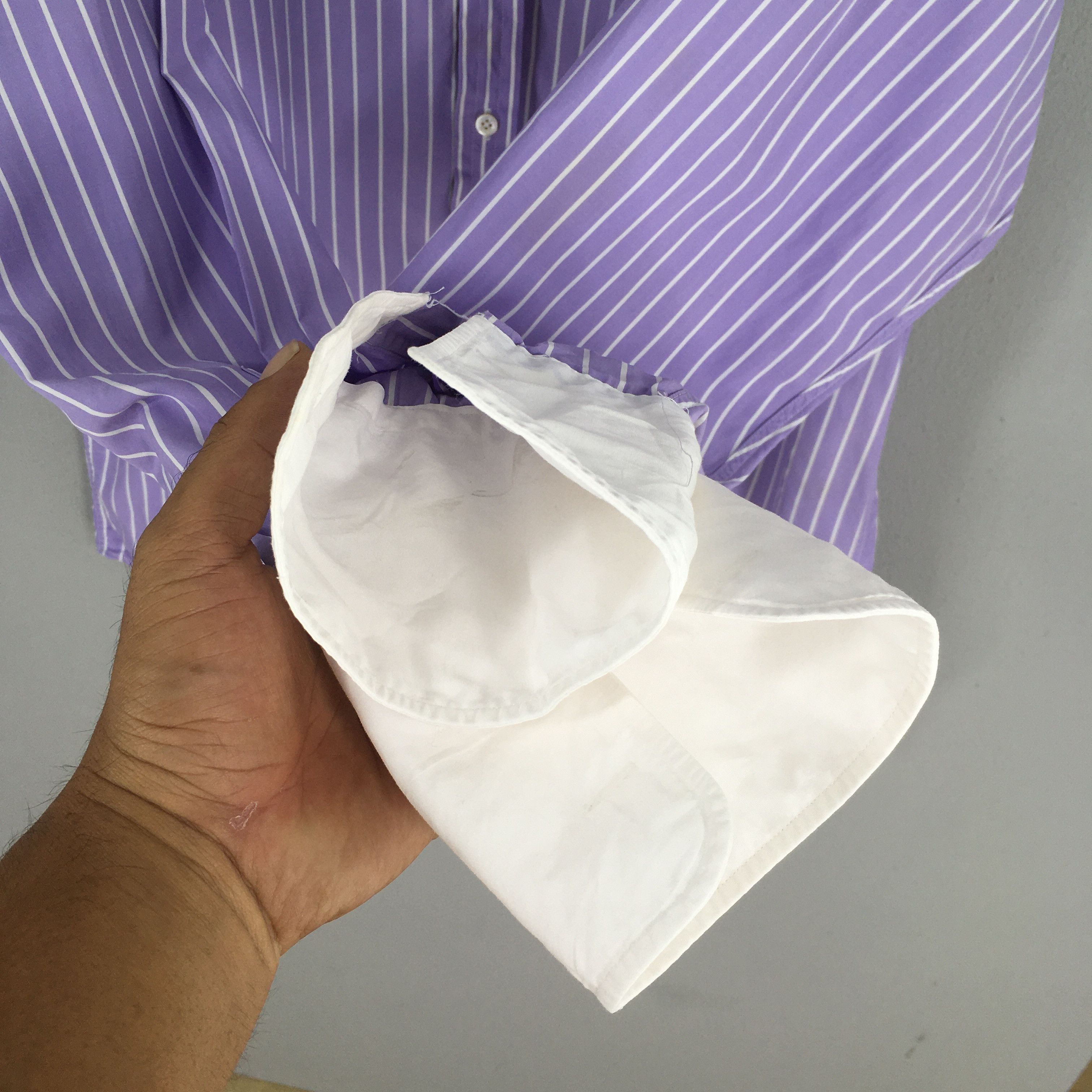 Polo Ralph Lauren Polo Ralph Lauren Purple Label Vertical Striped Shirt Size US XL / EU 56 / 4 - 4 Thumbnail
