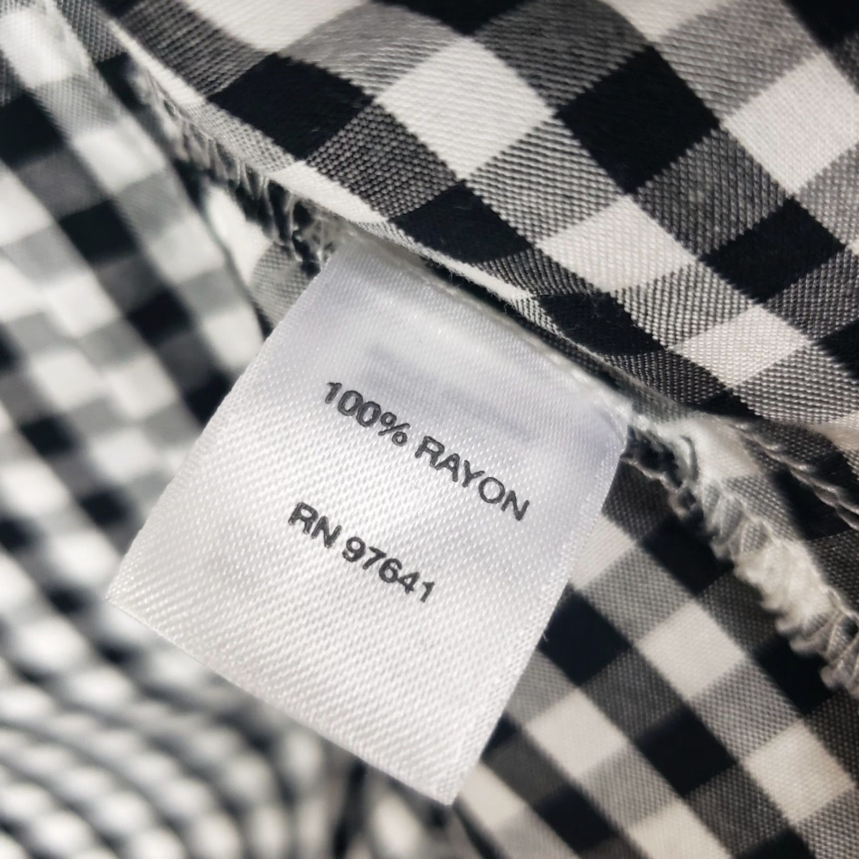 J. Jill J. Jill Womens Button Front Shirt XL Black Gingham Rayon Long Sleeve Shirt Womens XL Black Gingham Button-Up Size XL / US 12-14 / IT 48-50 - 5 Thumbnail