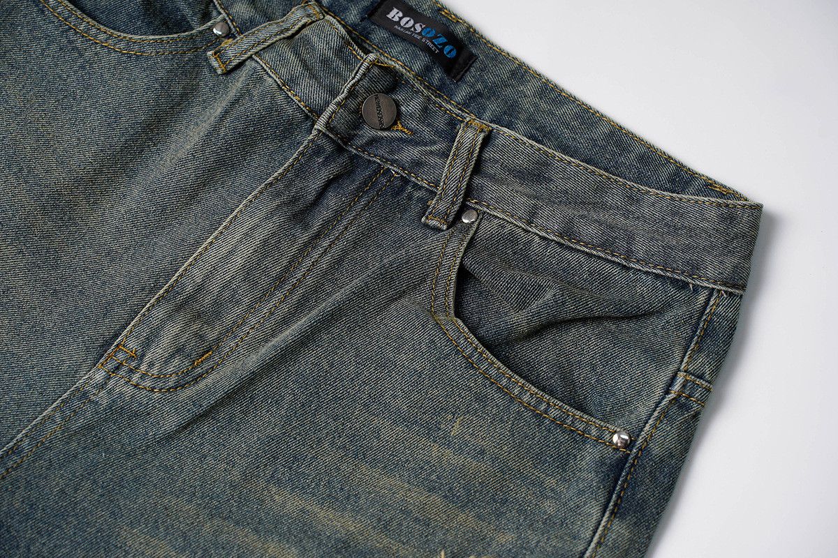 Vintage American retro patchwork loose straight leg jeans for men Size US 32 / EU 48 - 3 Thumbnail