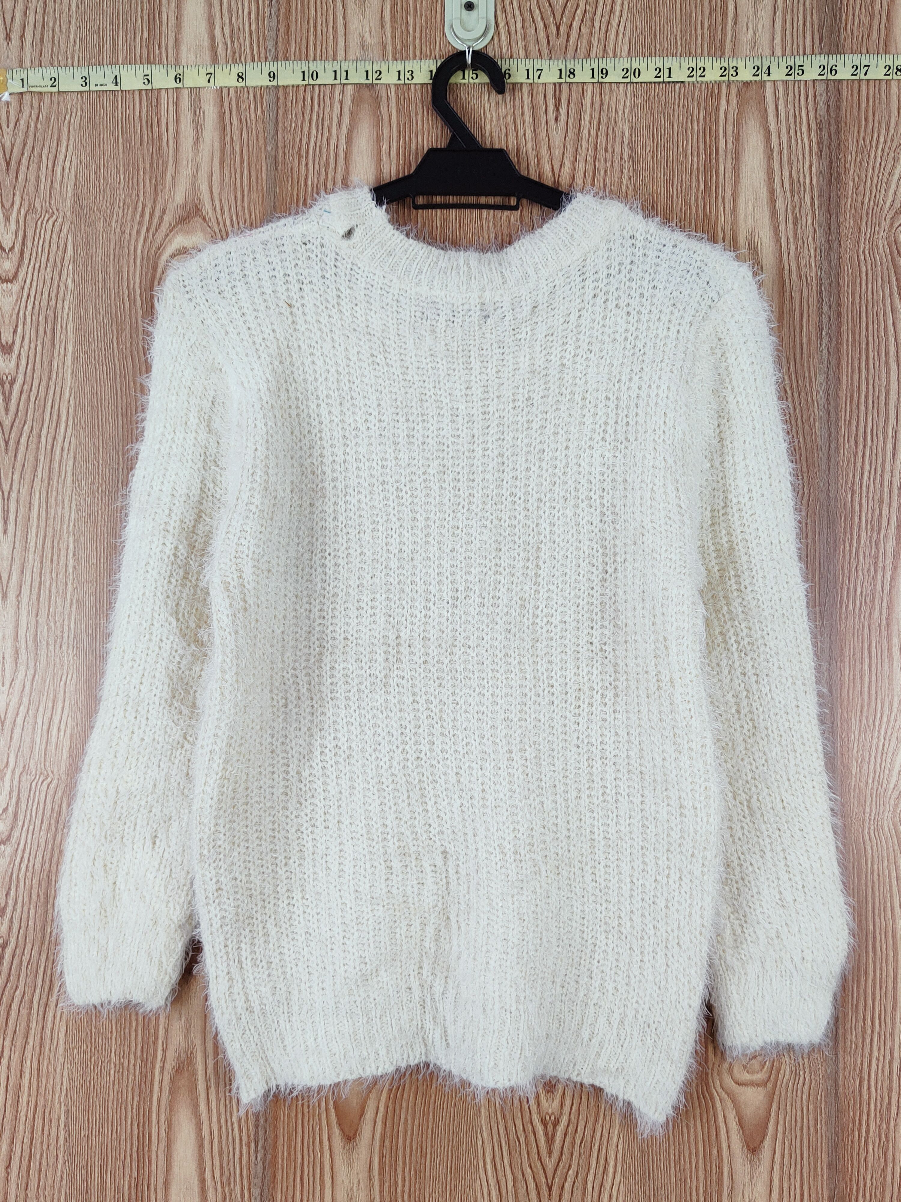 Japanese Brand × Vintage Lovepeace Ivory Shag Shaggy Fur Mohair Knitwear #W763 Size M / US 6-8 / IT 42-44 - 7 Thumbnail