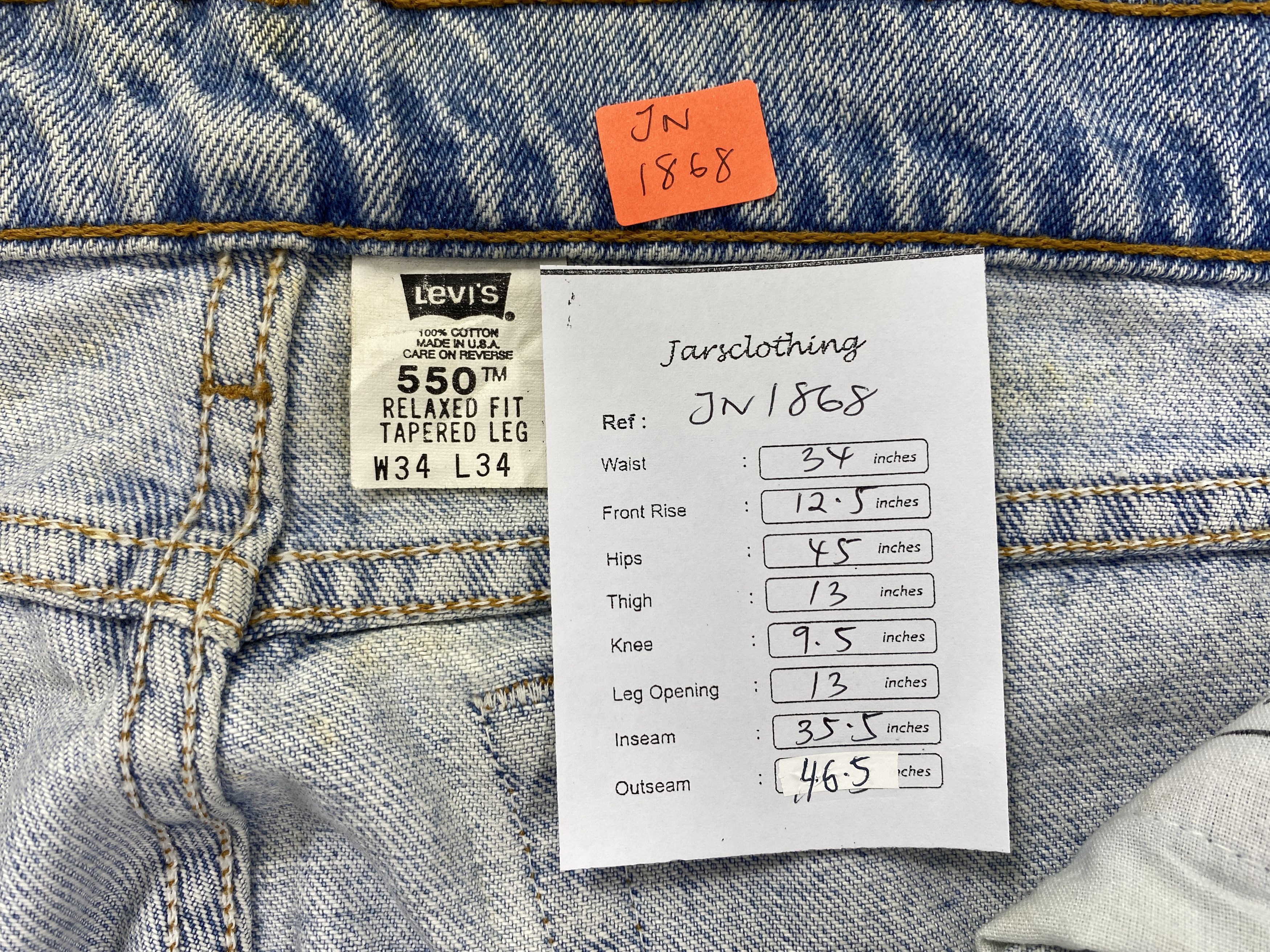 Levi's 90's Light Blue Wash Vintage Levi's 550 USA 34x35.5 -JN1868 Size US 34 / EU 50 - 8 Thumbnail