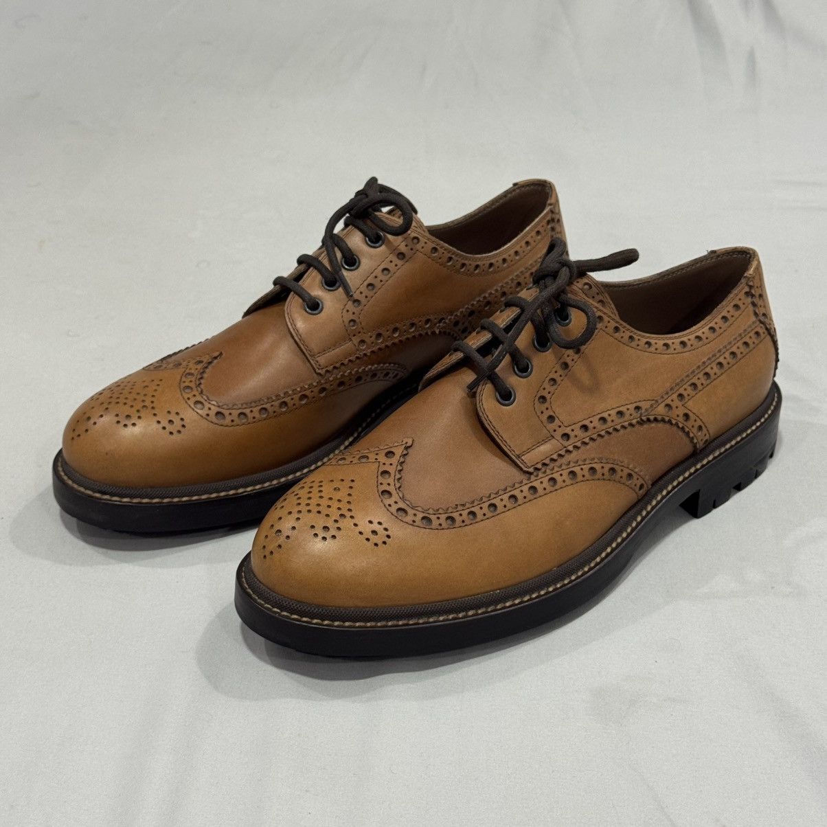 Brunello Cucinelli Brunello Cucinelli Wingtip Brogue Leather Shoes – Brown 🔥 Size US 10.5 / EU 43-44 - 2 Thumbnail