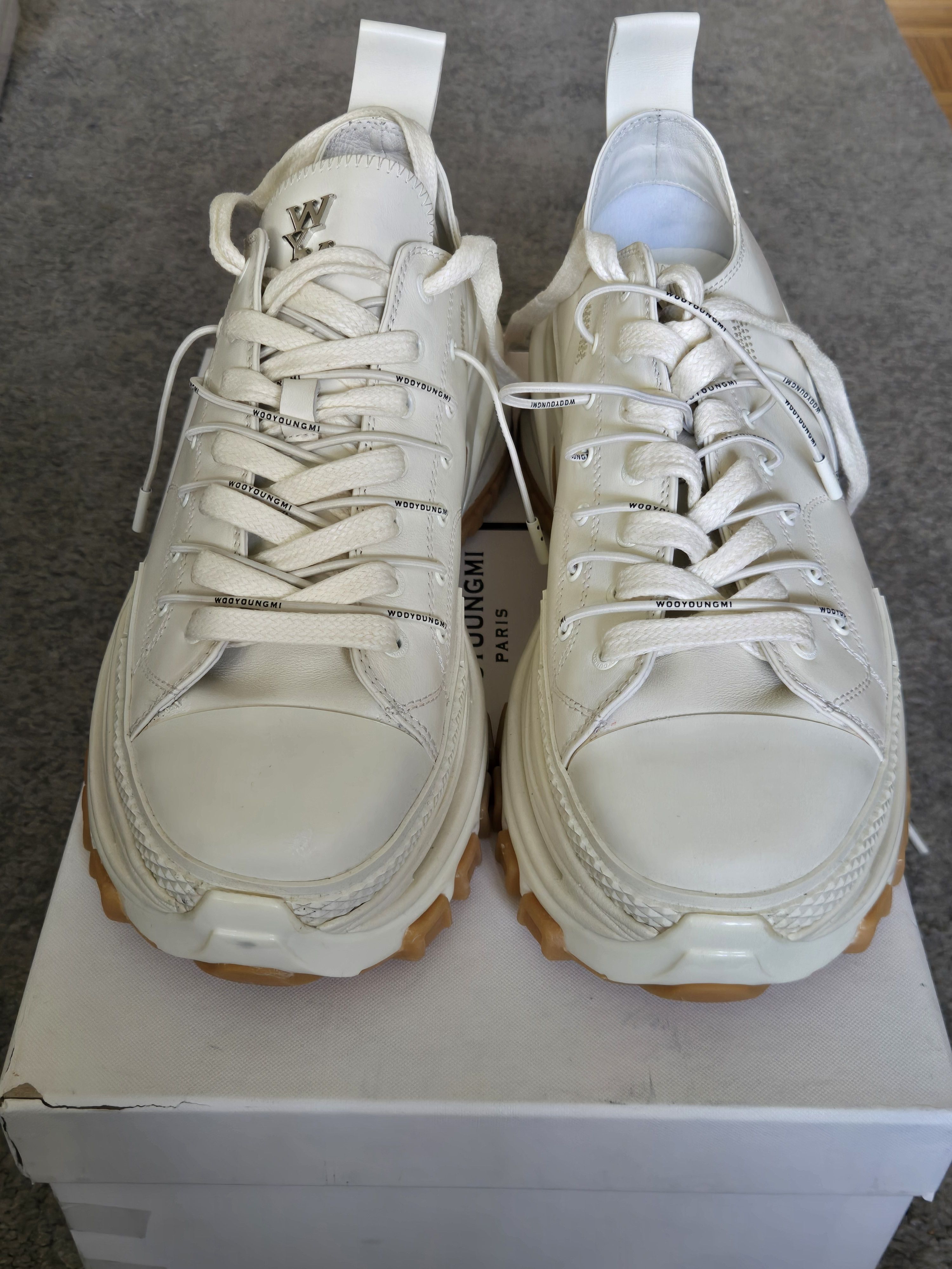 Wooyoungmi Off white ivory double laced sneakers Size US 8 / EU 41 - 7 Thumbnail