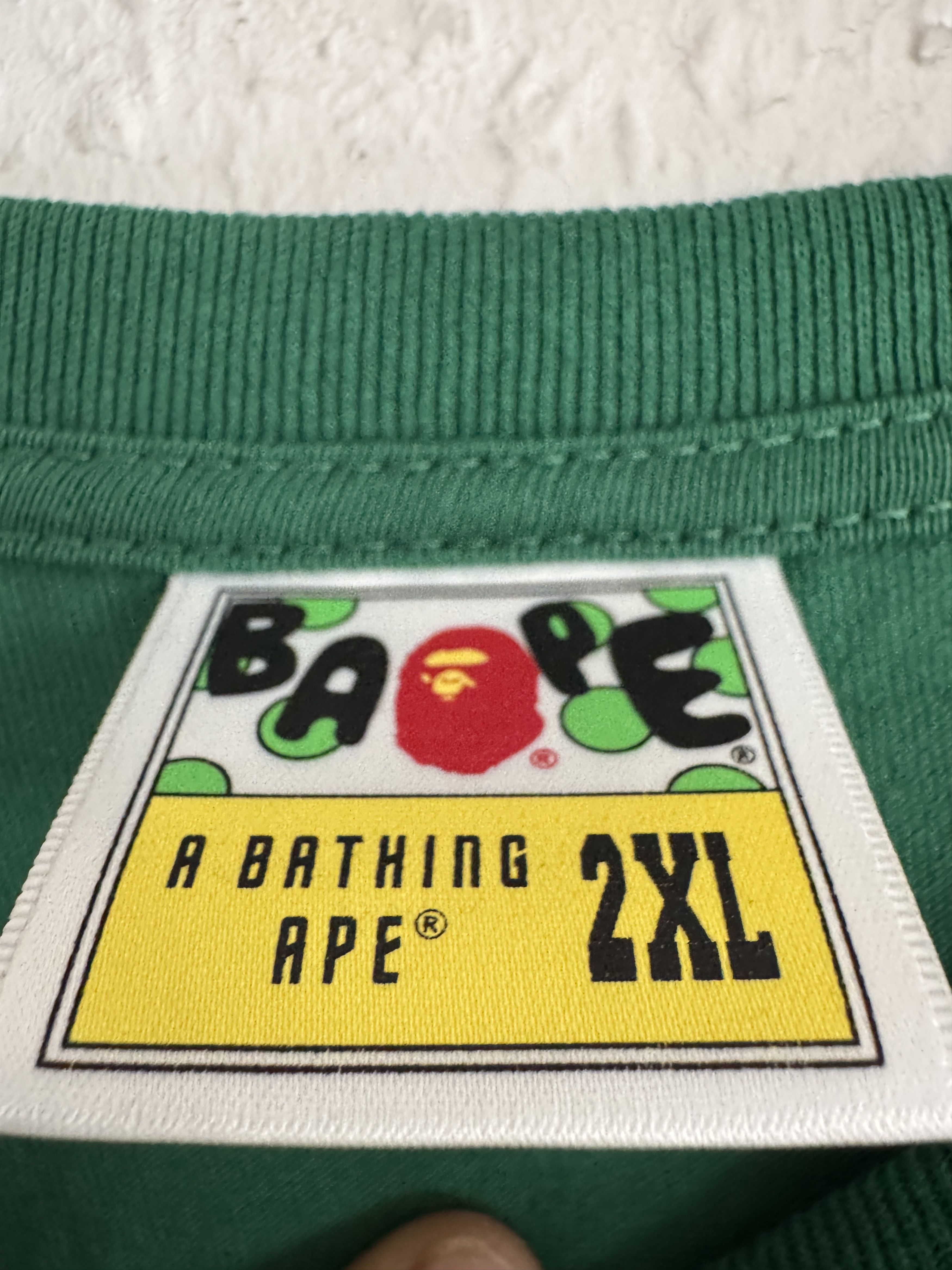 Bape Green Shark One Point Tee Size US XXL / EU 58 / 5 - 5 Thumbnail