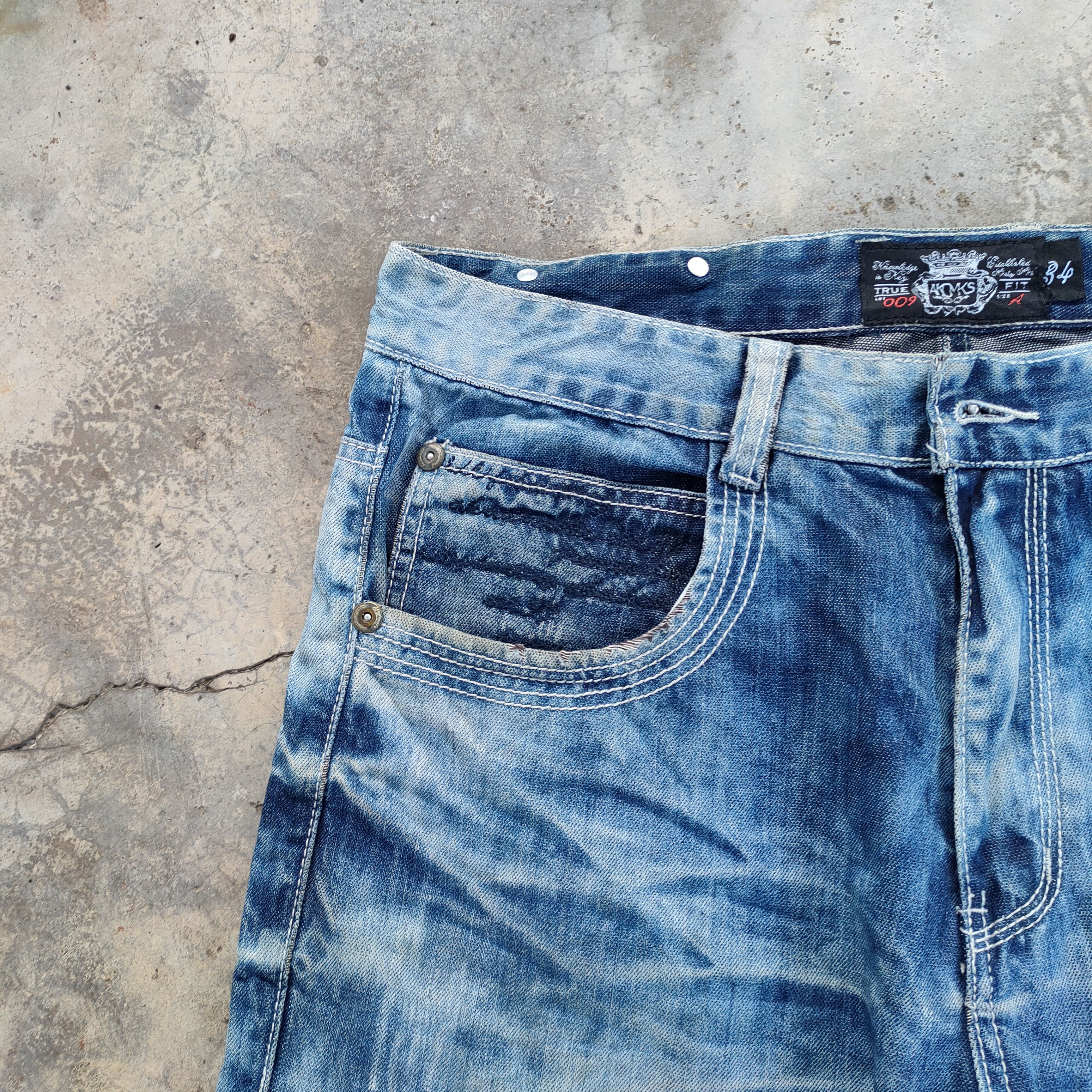 Akademiks × Japanese Brand × Jean VINTAGE AKADEMIKS FADED STORM DISTRESSED JEANS PANTS Size US 34 / EU 50 - 7 Thumbnail