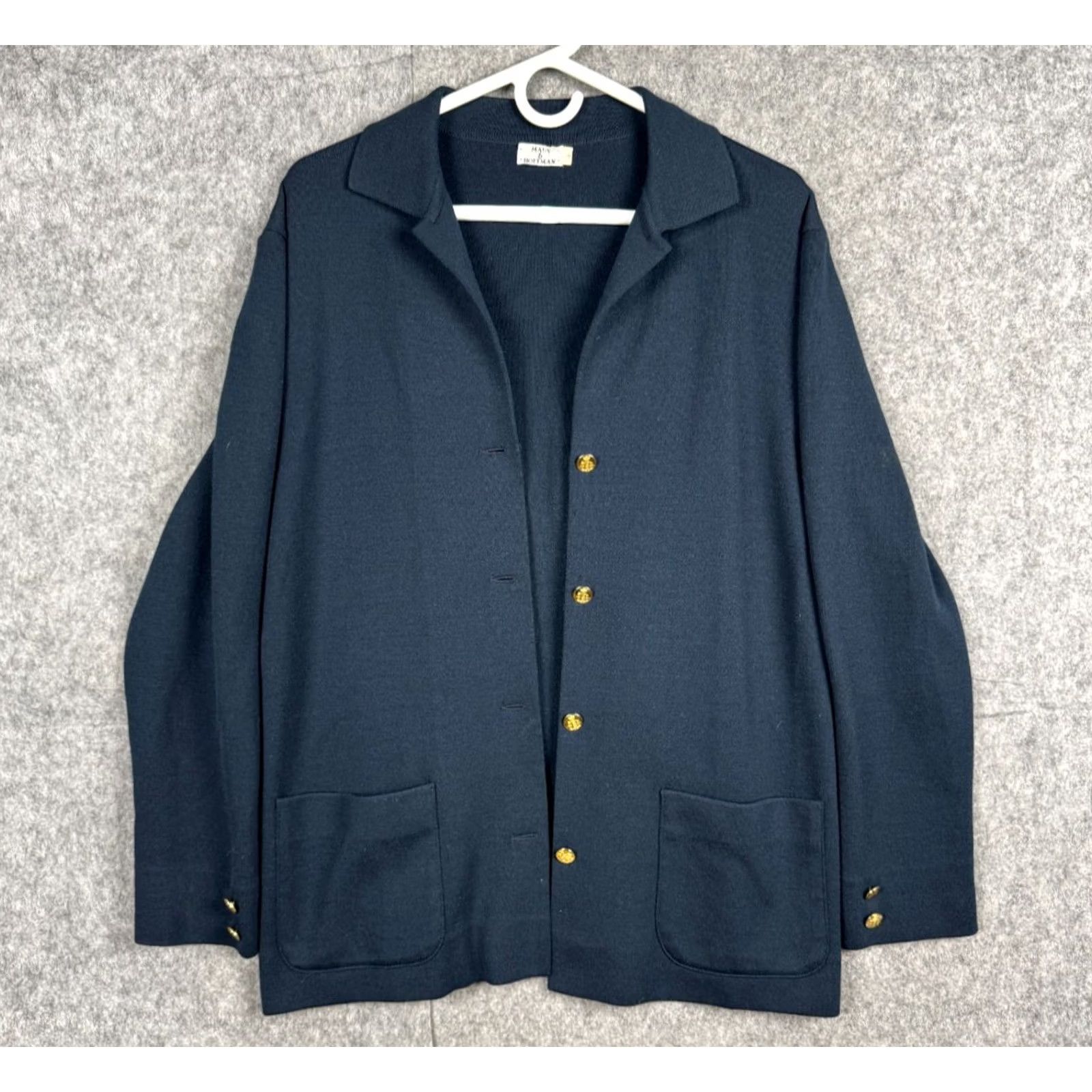 Vintage Maus & Hoffman Cardigan Women's Medium Blue 100% Wool 4-Button Size M / US 6-8 / IT 42-44 - 2 Thumbnail