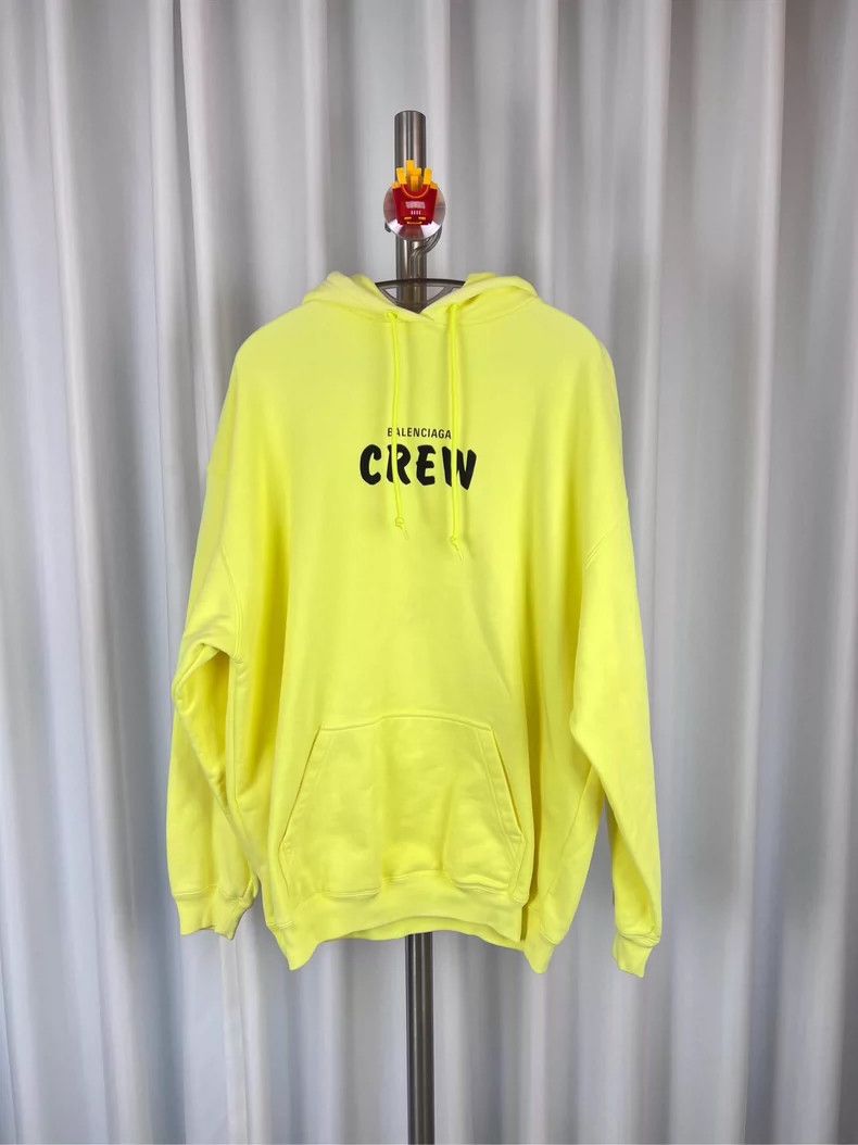 Balenciaga Balenciaga Crew Print Yellow Hoodie - dmc Size US M / EU 48-50 / 2 - 1 Thumbnail