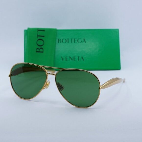 Bottega Veneta Bottega Veneta BV1305S 001 Sunglasses Gold Aviator Frame Size ONE SIZE - 13 Thumbnail