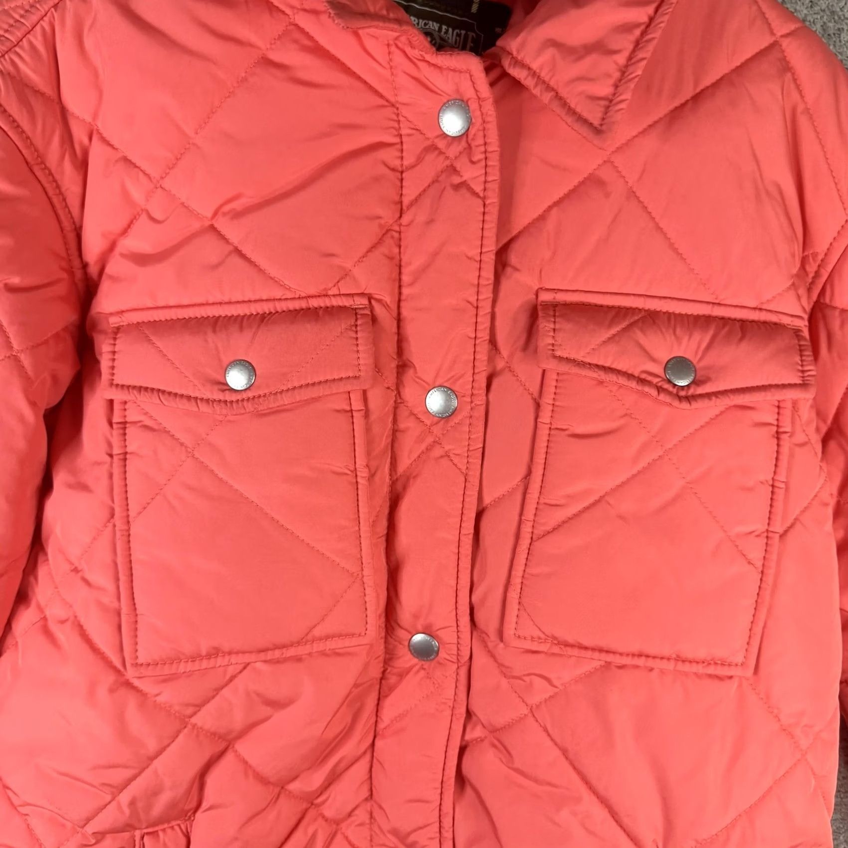 Vintage VINTAGE American Eagle Jacket Womens Small Pink Quilted Snap Front Pockets Puffer Lined Size S / US 4 / IT 40 - 6 Thumbnail
