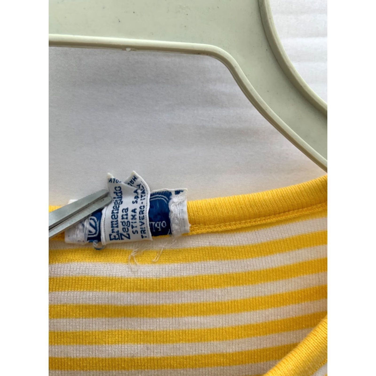 Ermenegildo Zegna VINTAGE Ermenegildo Zegna Striped Henley Shirt Mens S Yellow White Made in Italy Size US S / EU 44-46 / 1 - 4 Thumbnail