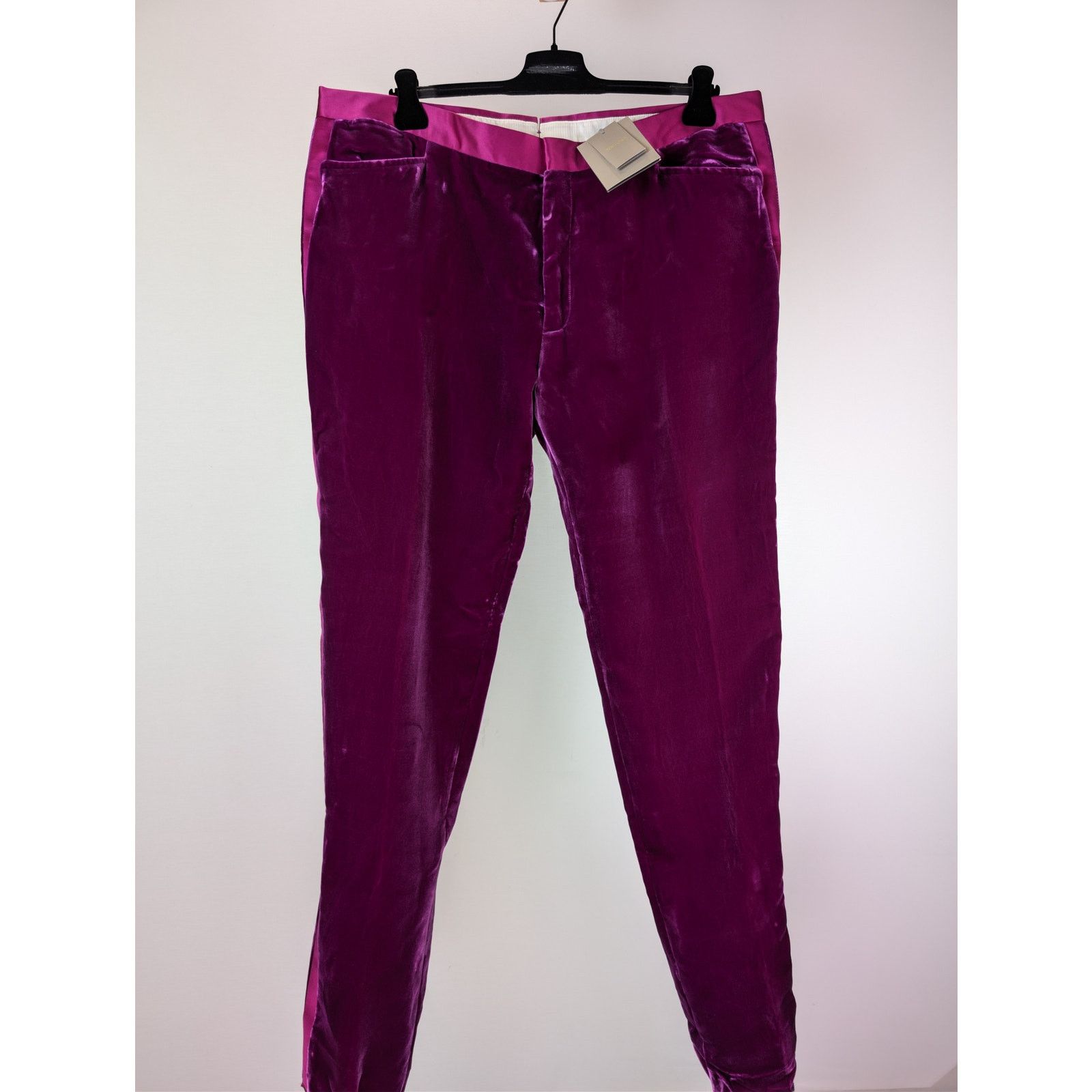 Tom Ford o1rshd1 Slim-Leg Velvet Trousers Pant in Purple Size US 44 / EU 60 - 1 Thumbnail