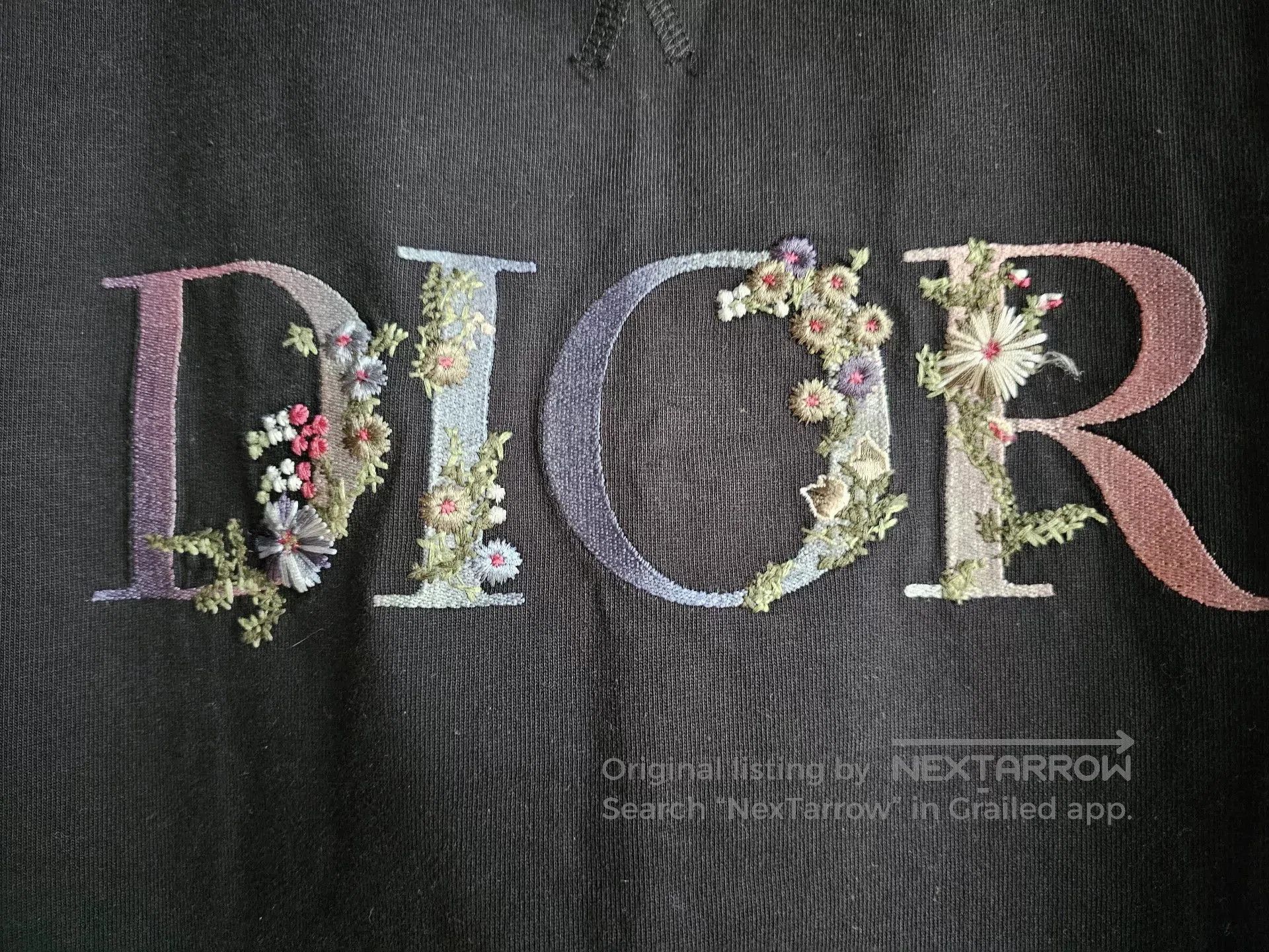dior floral embroidery short sleeve t.
