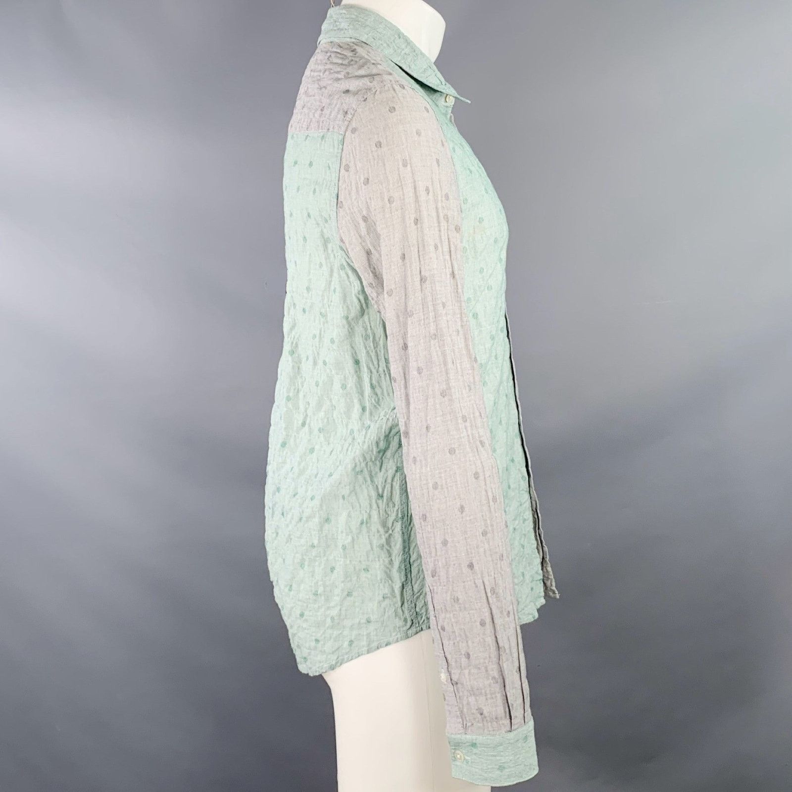 Opening Ceremony Size M Grey Mint Color Block Cotton Long Sleeve Shirt Size US M / EU 48-50 / 2 - 3 Thumbnail