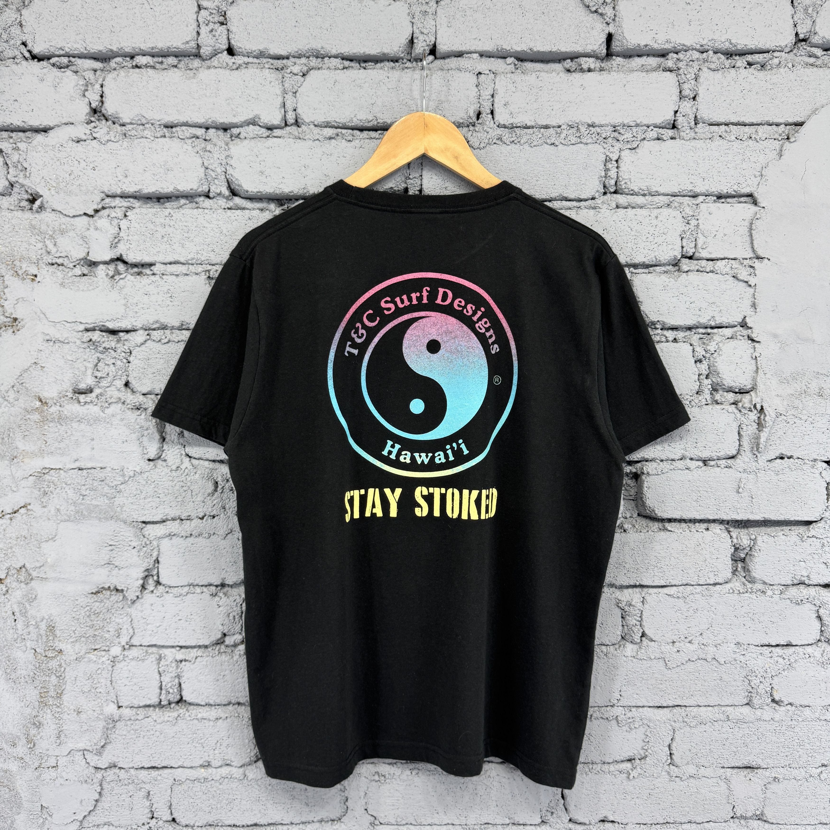 Vintage T&C Surf Design Hawaii Stay Stoked Surfing Tshirt Size US L / EU 52-54 / 3 - 1 Thumbnail
