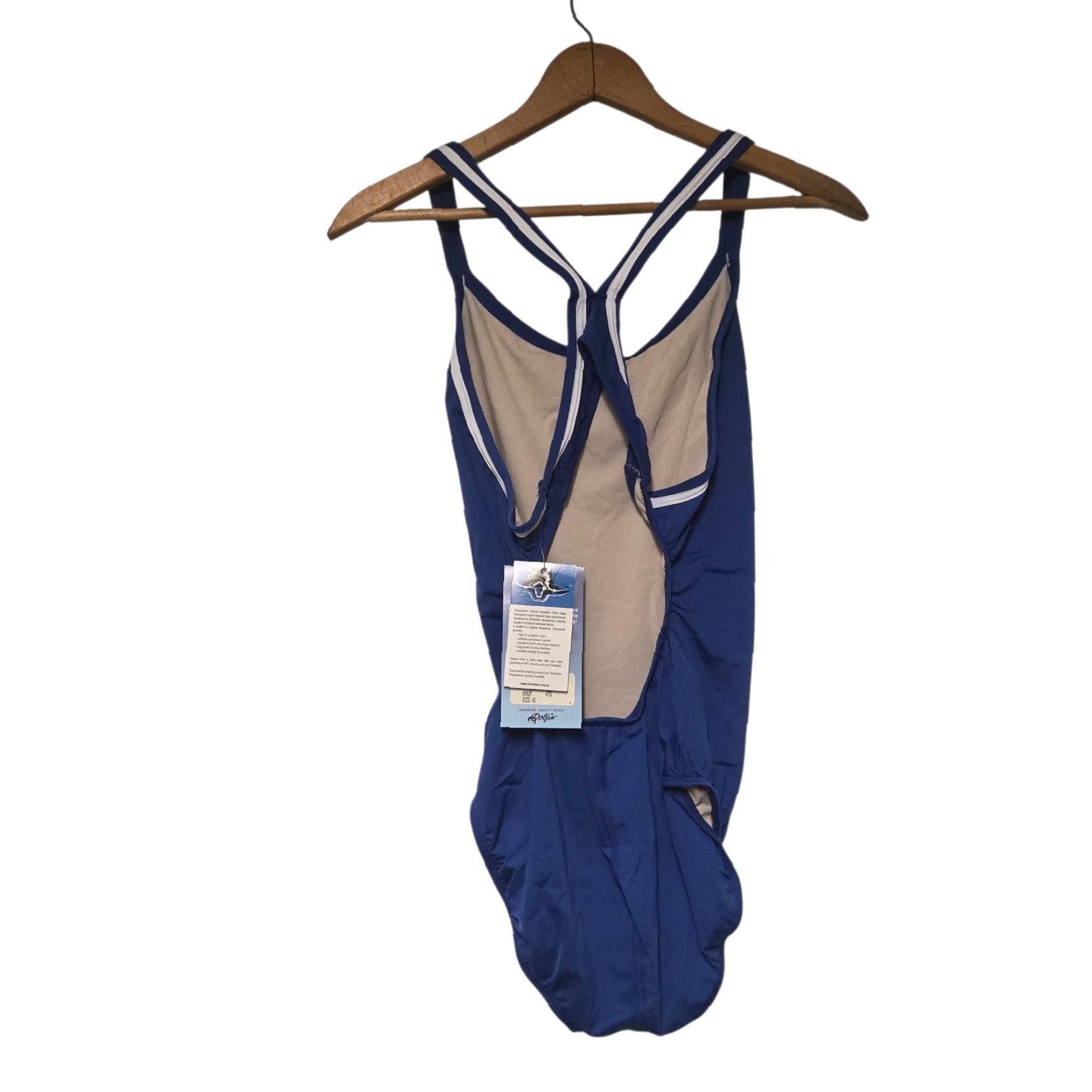 Vintage DOLFIN Lifeguard One Piece Blue NWT Womens 42 Back 1-Piece Guard DBX Size M / US 6-8 / IT 42-44 - 5 Thumbnail
