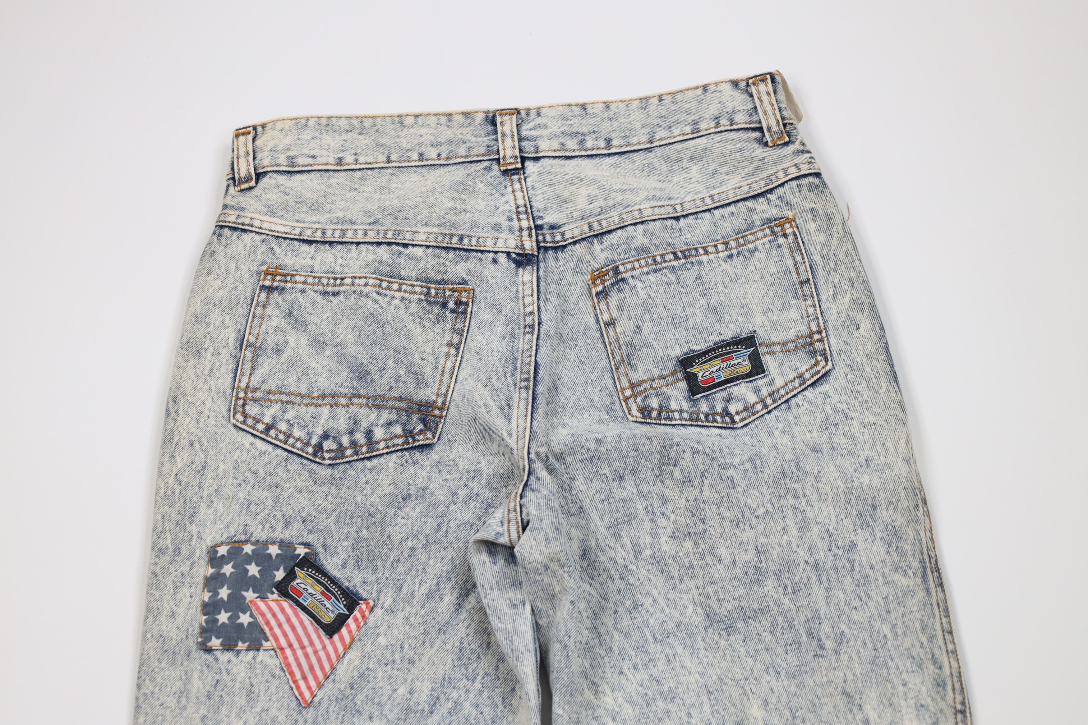 Cadillac Deadstock Vintage 80s 90s Cadillac Racing Acid Wash Jeans Size US 32 / EU 48 - 13 Thumbnail