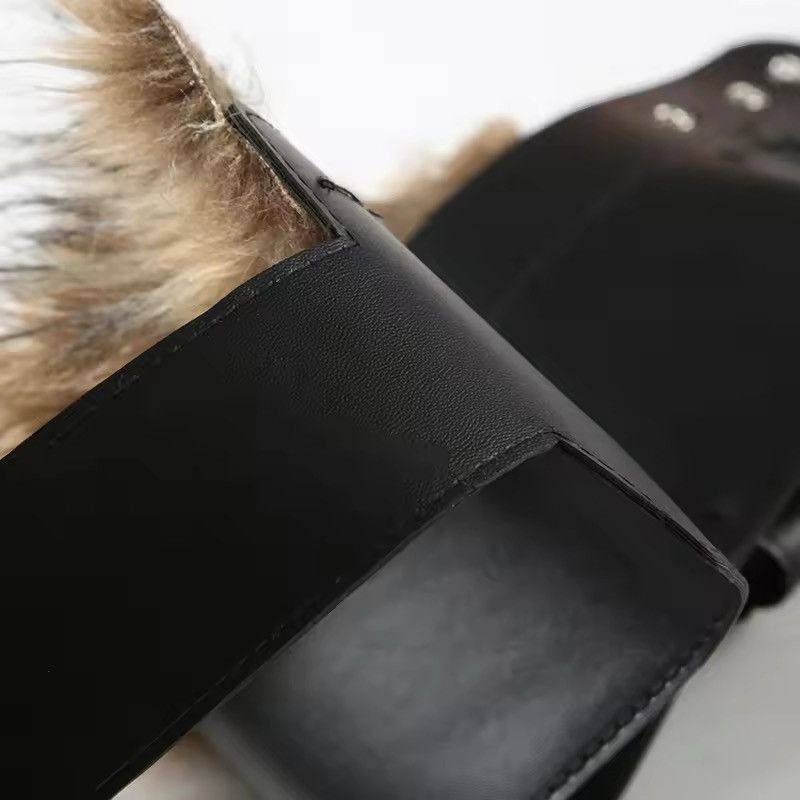 Japanese Brand × Vintage Faux Fur Spliced PU Leather Studded Belt Size ONE SIZE - 8 Thumbnail