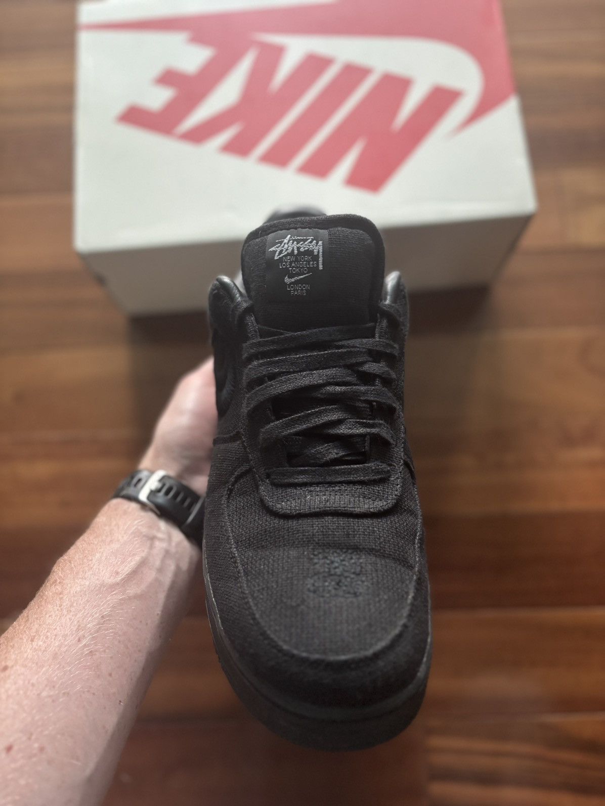 Nike × Stussy Stussy Nike AF1 Triple Black Size US 13 / EU 46 - 3 Thumbnail