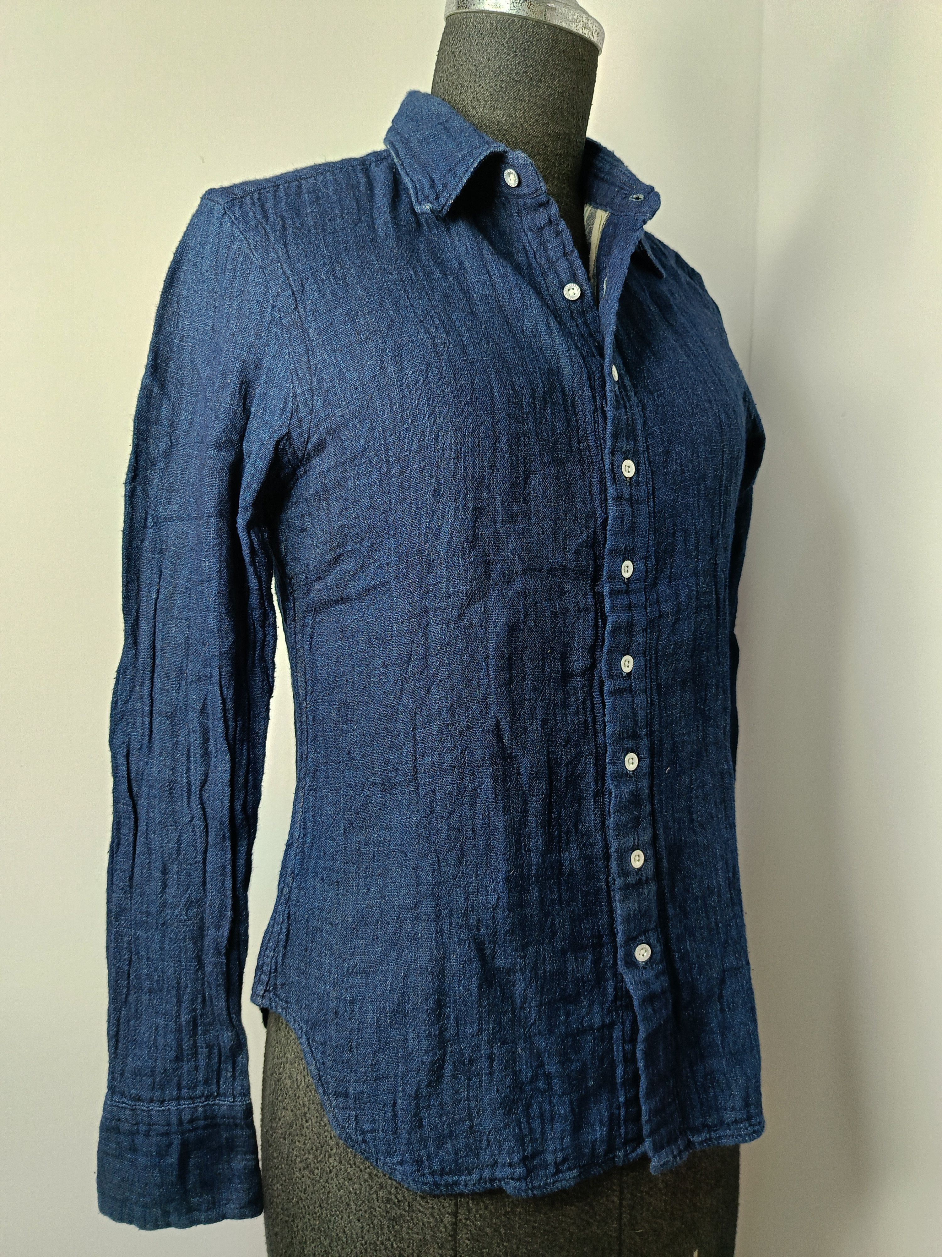 45RPM studio by R 1 Japan solid indigo blue ladies shirt XS