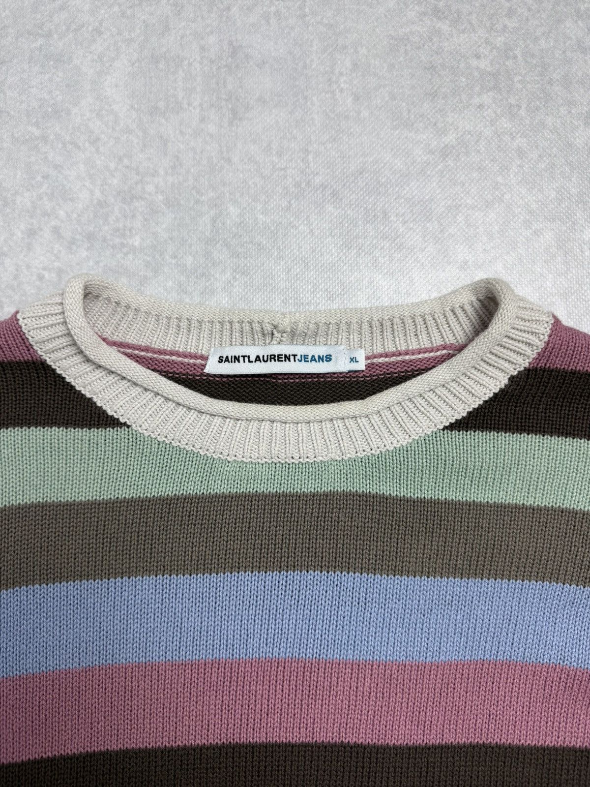 Yves Saint Laurent Men’s Saint Laurent Jeans Vintage Stripped Sweaters Size XL Size US XL / EU 56 / 4 - 5 Thumbnail