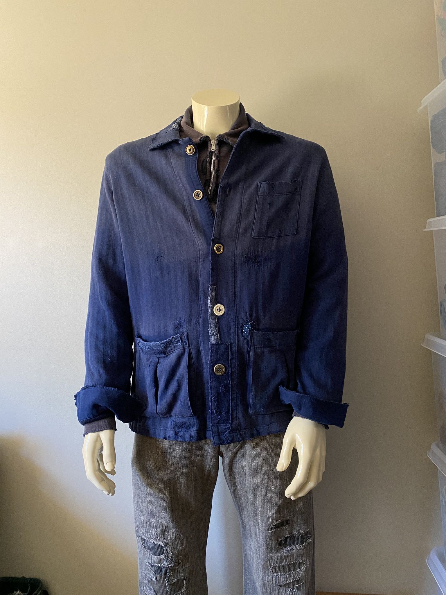 Vintage Sunfade Chore Jacket Size US XL / EU 56 / 4 - 5 Thumbnail