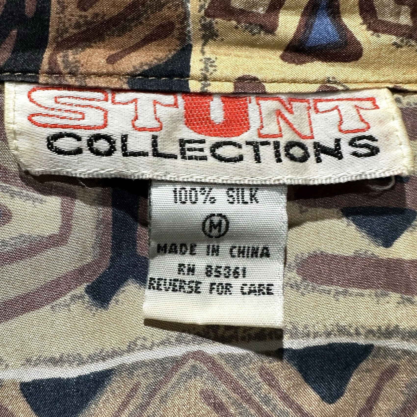 Vintage VINTAGE Stunt Collections Shirt Women M Blue Beige Tribal Aztec Silk Loop Collar Size M / US 6-8 / IT 42-44 - 4 Thumbnail