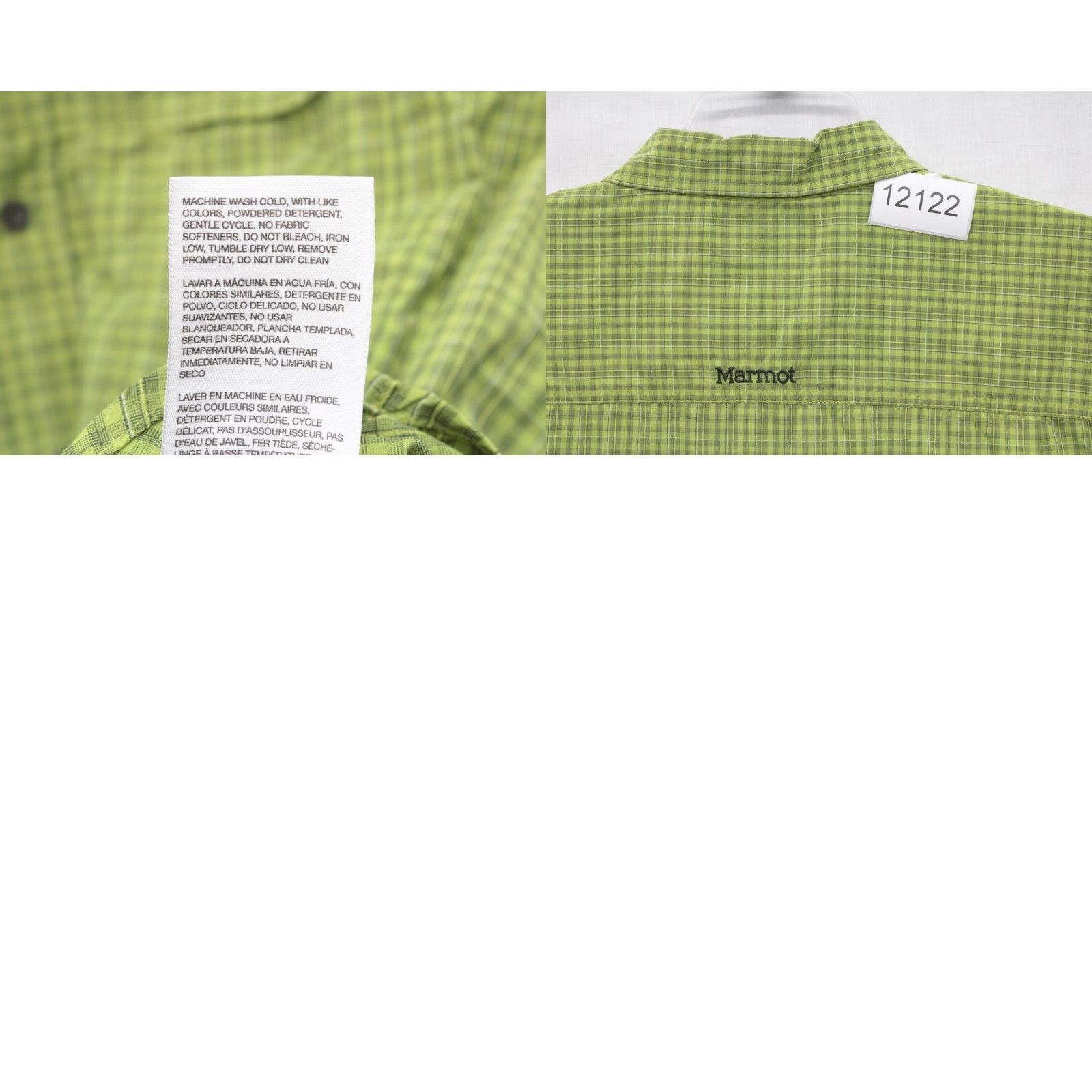 Marmot Marmot for Life Shirt Men's XL Green Nylon Checks Zip Pocket Fishing Outdoors Size US XL / EU 56 / 4 - 8 Thumbnail