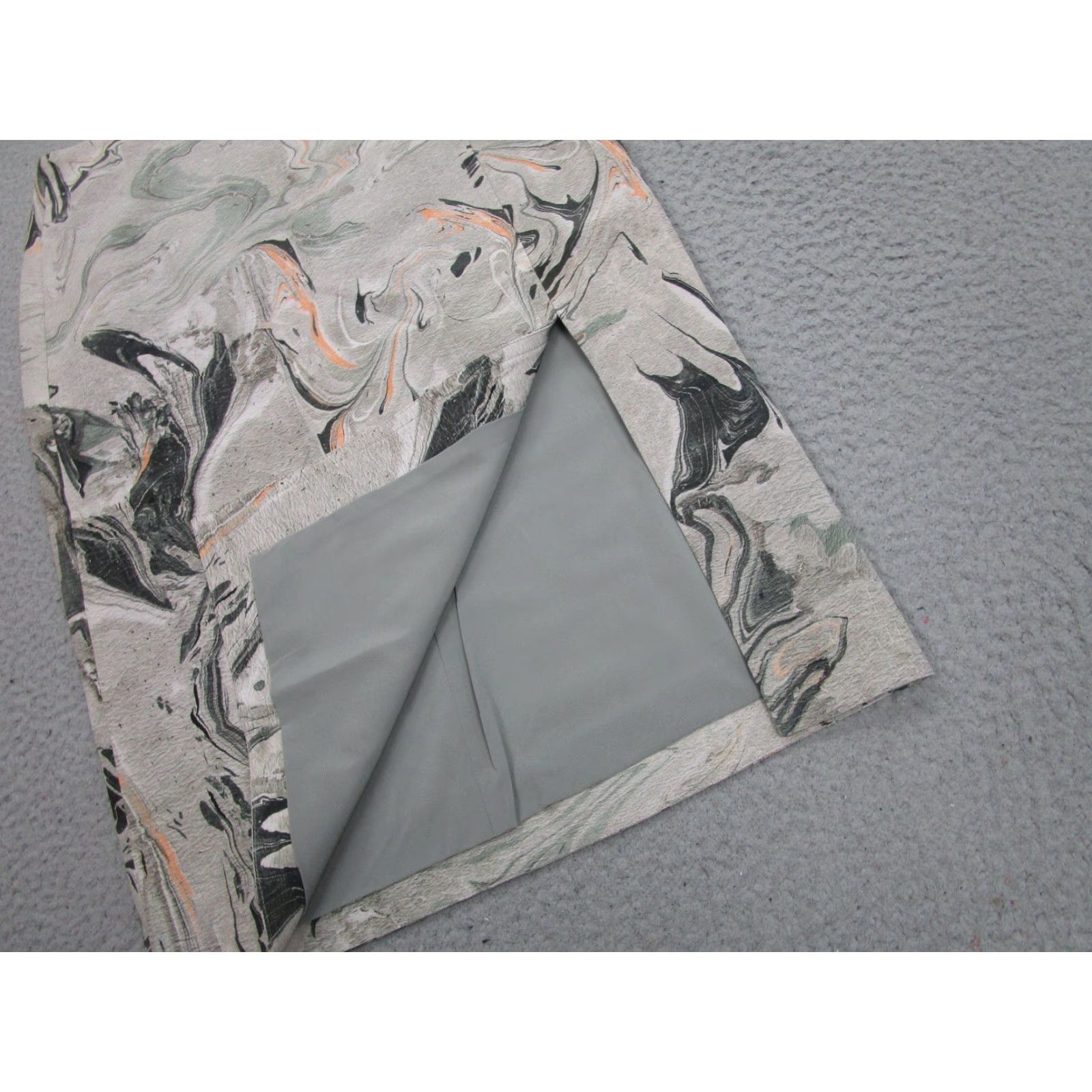 Theory Theory Skirt Womens 00 Gray Silk Marble Print Lined Knee Length Office Size 24" / US 00 / IT 34 - 4 Thumbnail