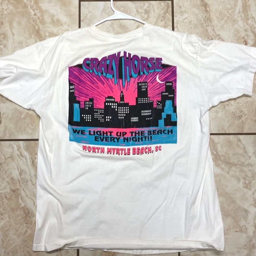 Vintage VINTAGE Crazy Horse All Sport Men's T-Shirt White XL Crew Neck Short Sleeve Pre-owned Size US XL / EU 56 / 4 - 2 Thumbnail