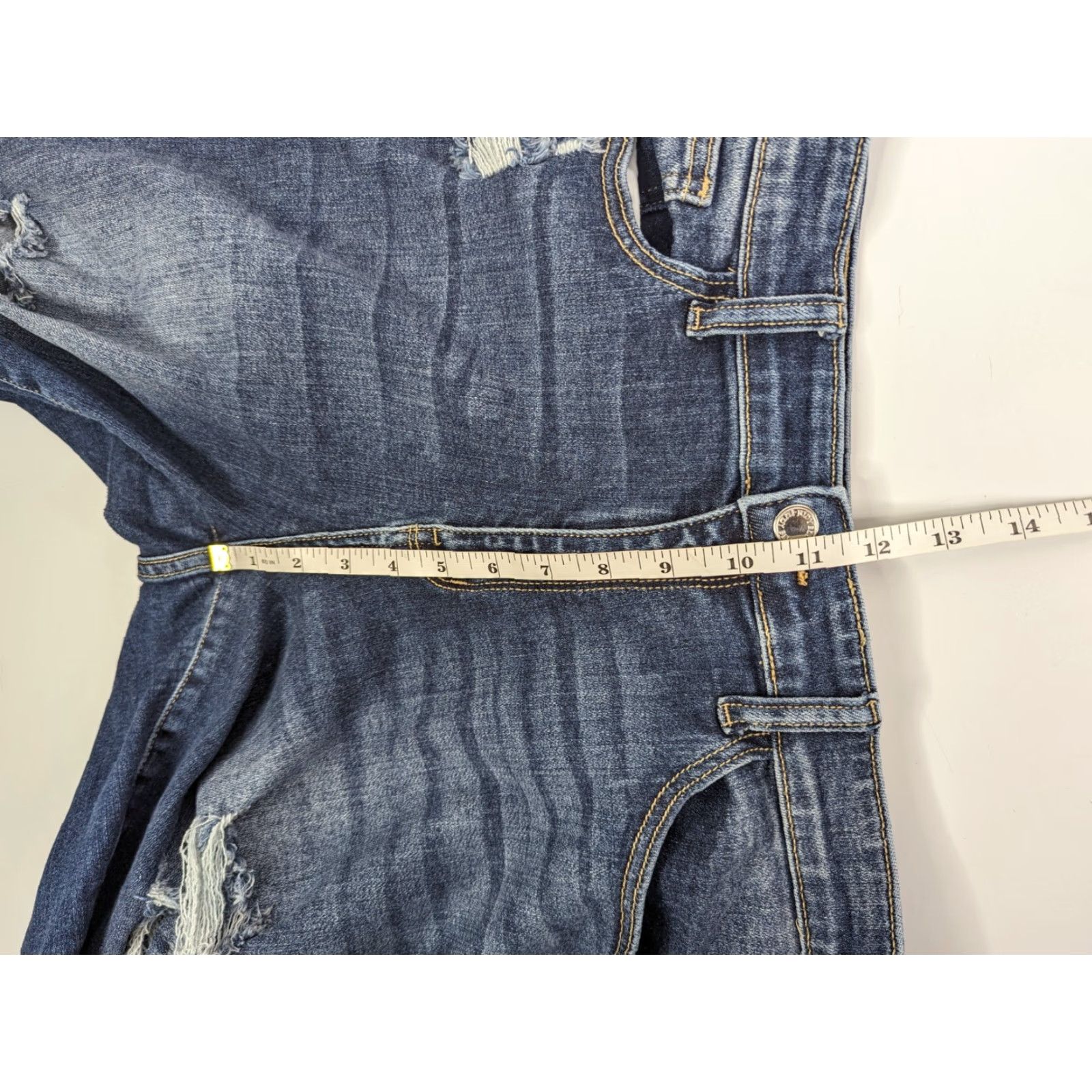 Denime Judy Blue Jeans Boyfriend Distressed Denim Women's Size 13/31 Blue JB82156MD Size 34" / US 12 / IT 48 - 6 Thumbnail