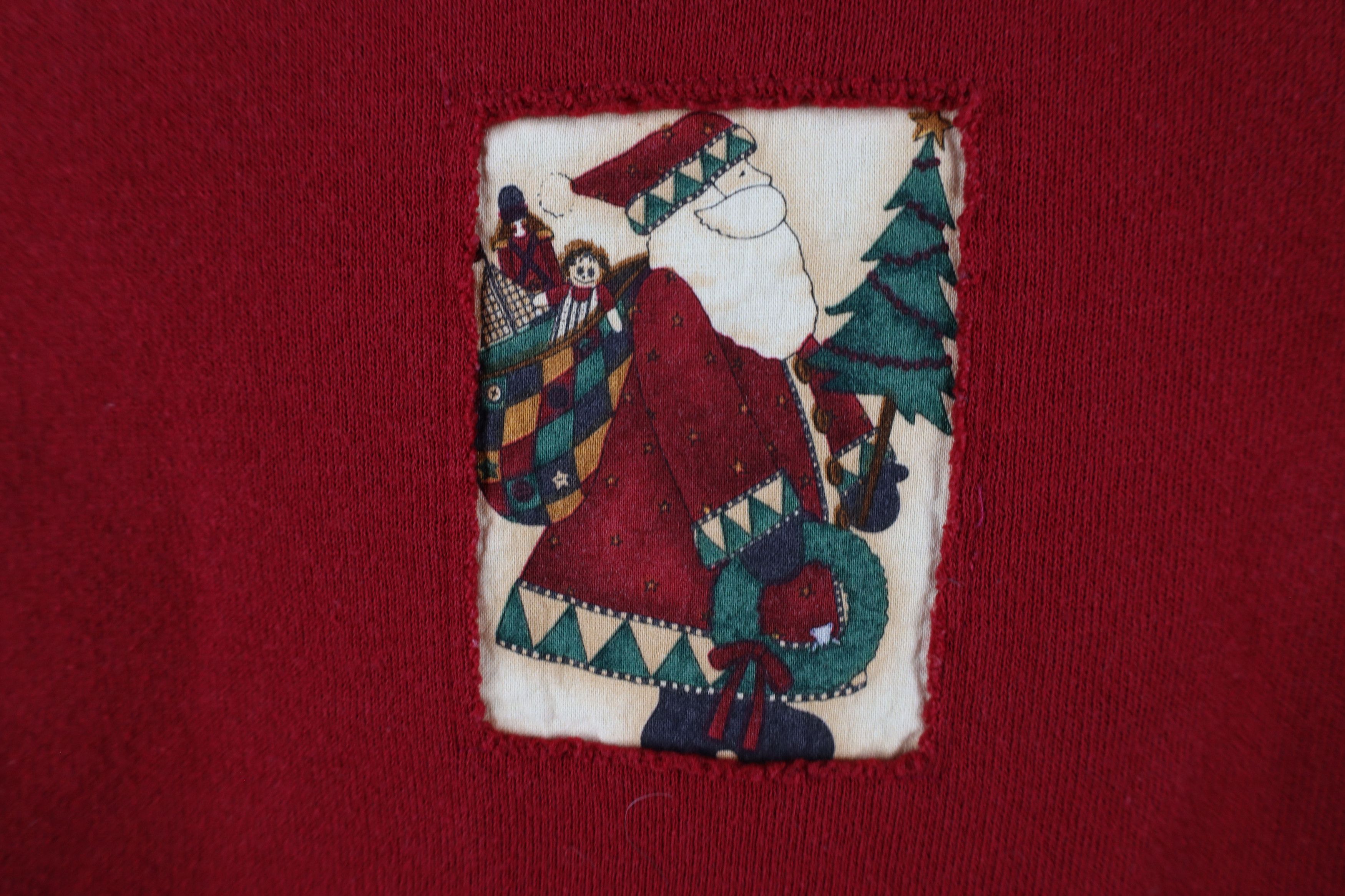 Vintage Vintage 90s Streetwear Christmas Quilt Santa Sweatshirt USA Size L / US 10 / IT 46 - 8 Thumbnail