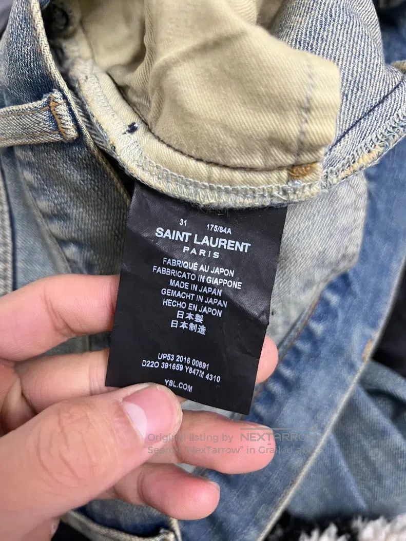 Saint Laurent Paris Saint Laurent Paris Blue Destroyed Denim Jeans Size US 31 - 5 Thumbnail
