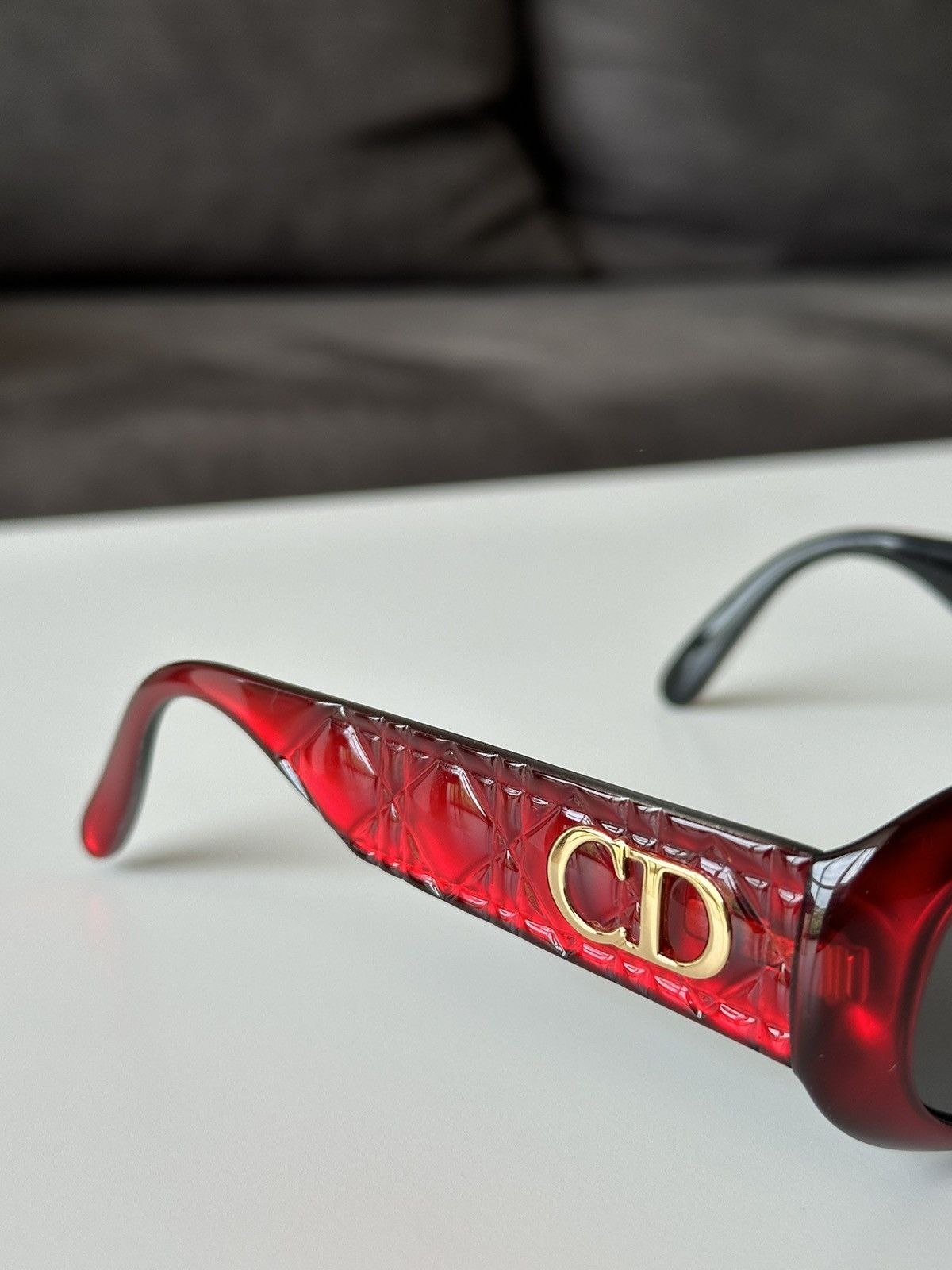Christian Dior Monsieur DIOR Red Big Logo CD Cannage Sunglasses Vintage CD 2006 Size ONE SIZE - 10 Thumbnail