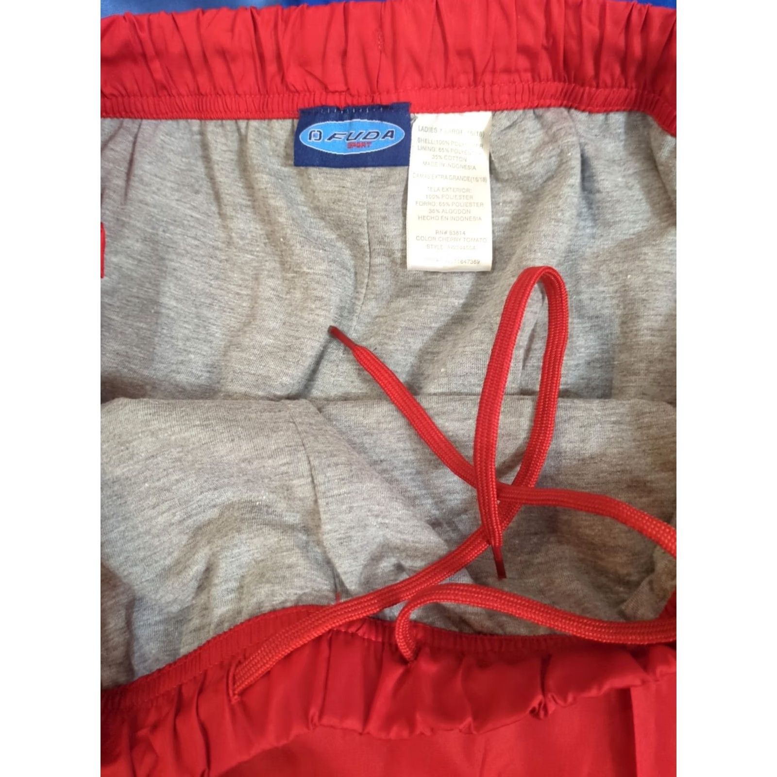 Vintage Fuda Red Womens Athletic Jogger Pants XL Pockets Polyester Blended Fabric Fitness Activewear Size 40" / US 18 - 3 Thumbnail