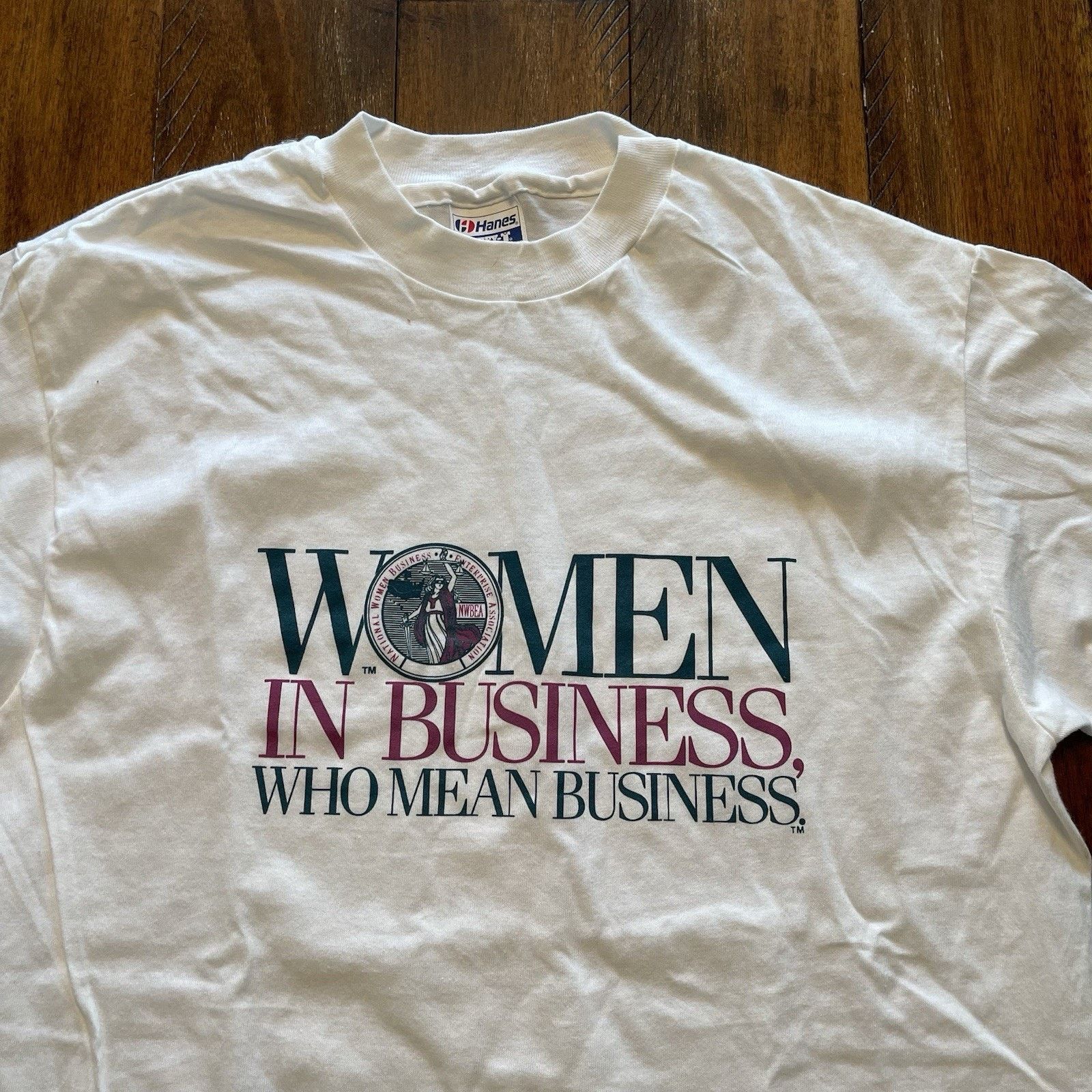 Hanes Vtg 80s Women In Business Empower equal Rights Hanes 5050 2 Size US L / EU 52-54 / 3 - 2 Thumbnail